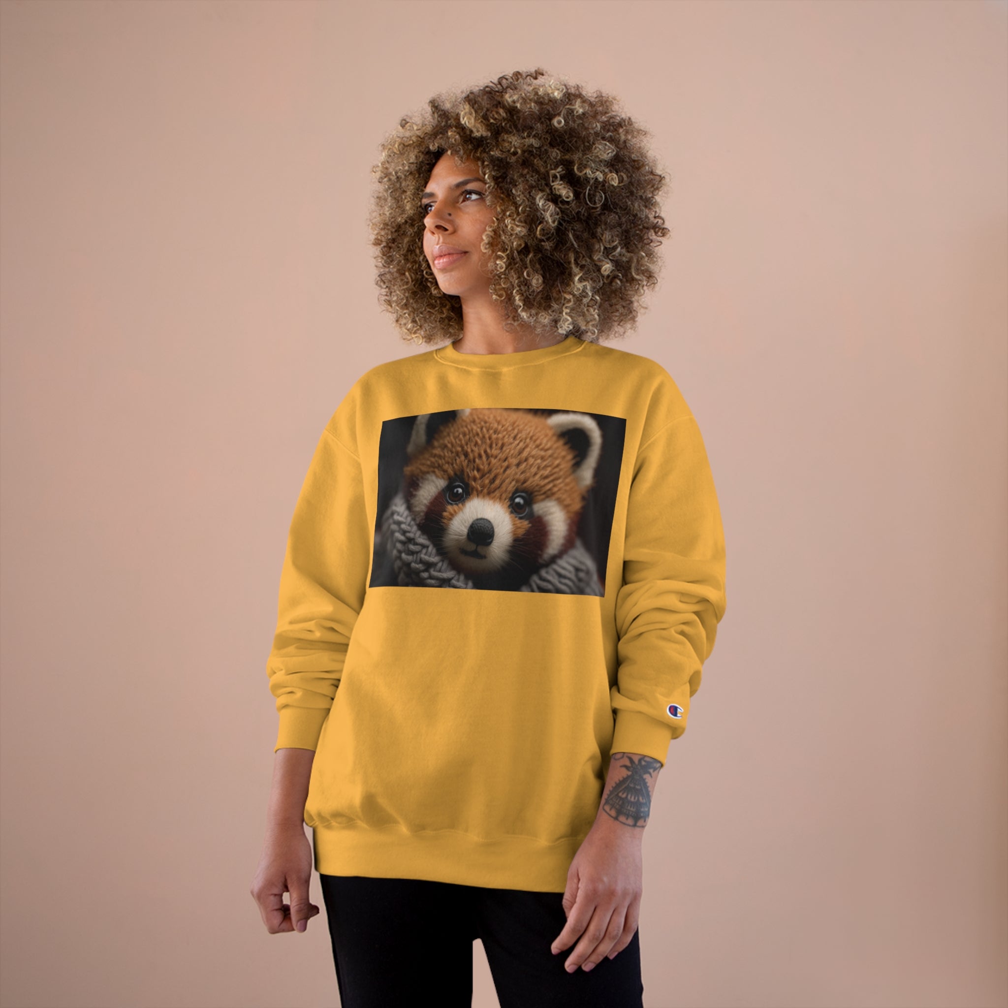 Champion Sweatshirt - Knit Animals, Red Panda Cub