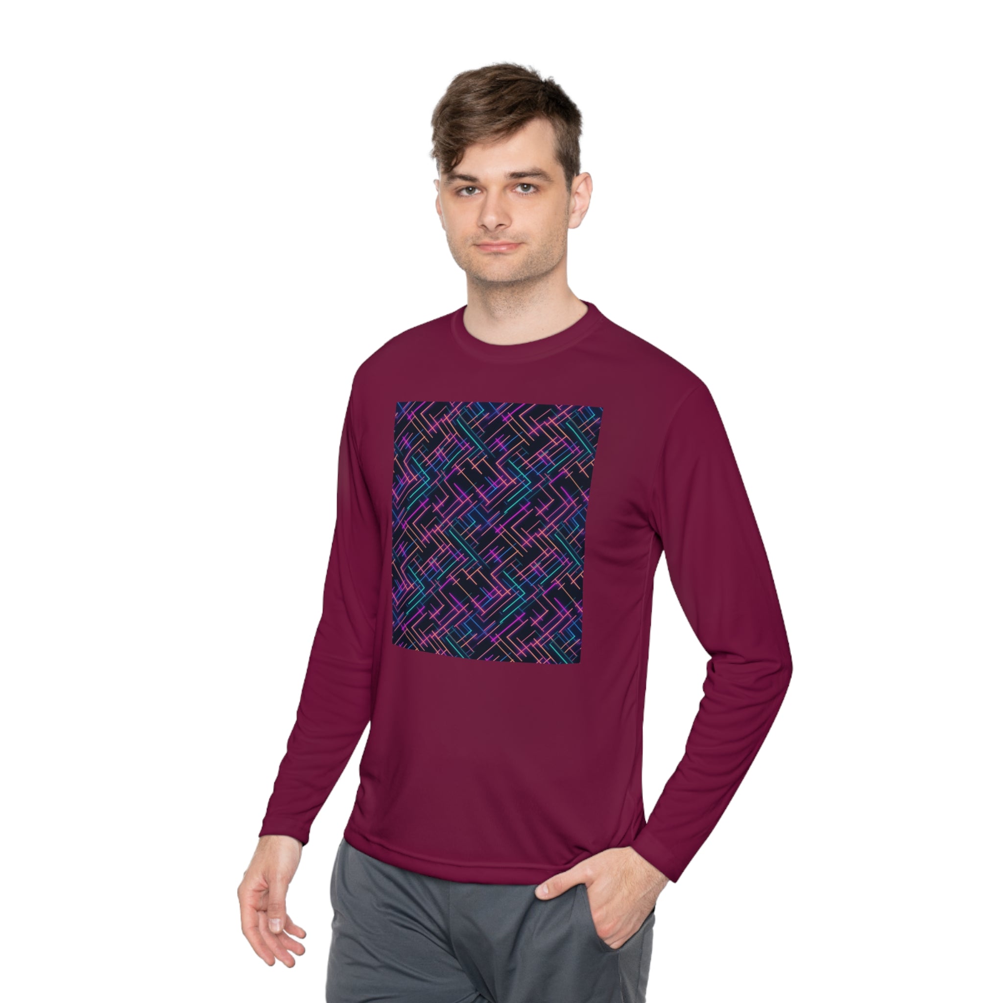 Unisex Lightweight Long Sleeve Tee (AOP) - Abstract Designs 05