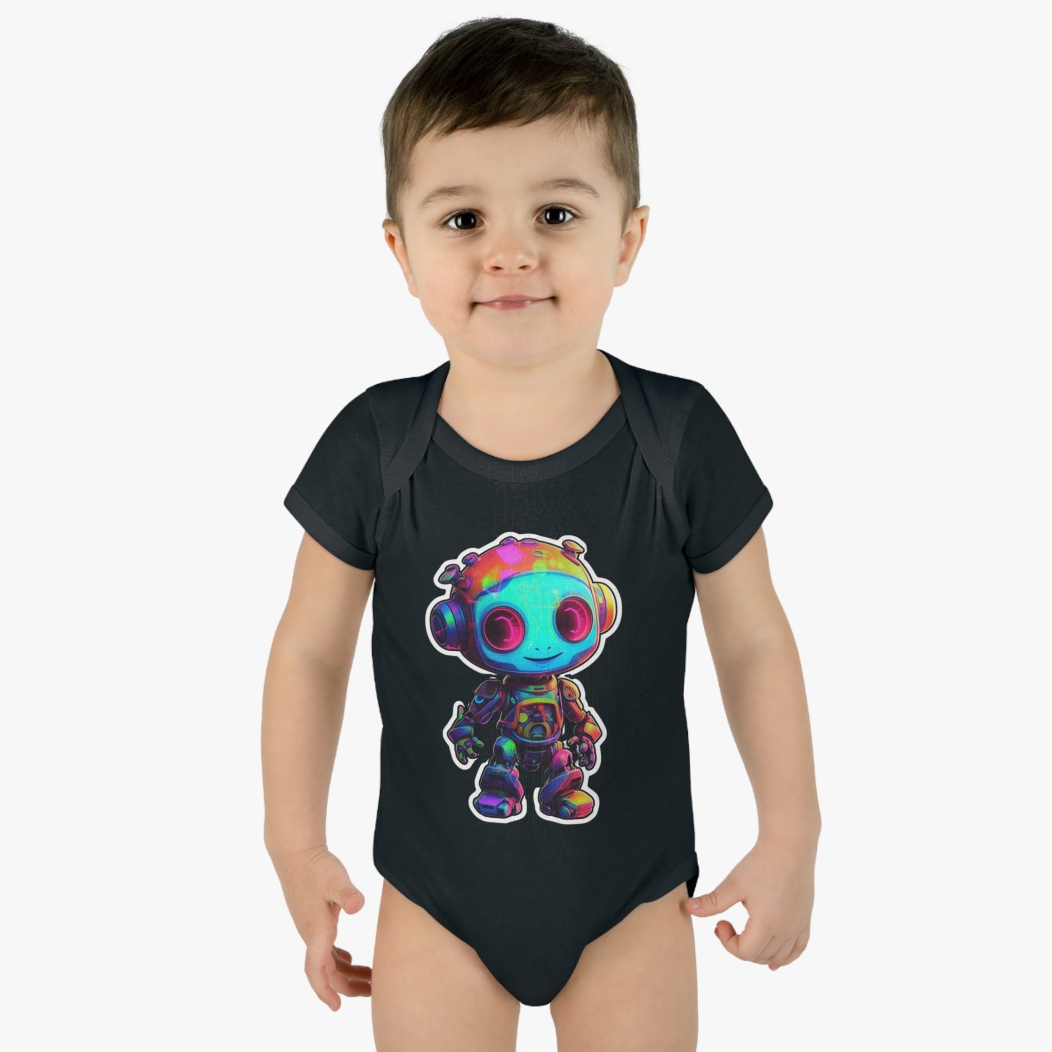 Infant Baby Rib Bodysuit - Chip, Robot Pop Art 07