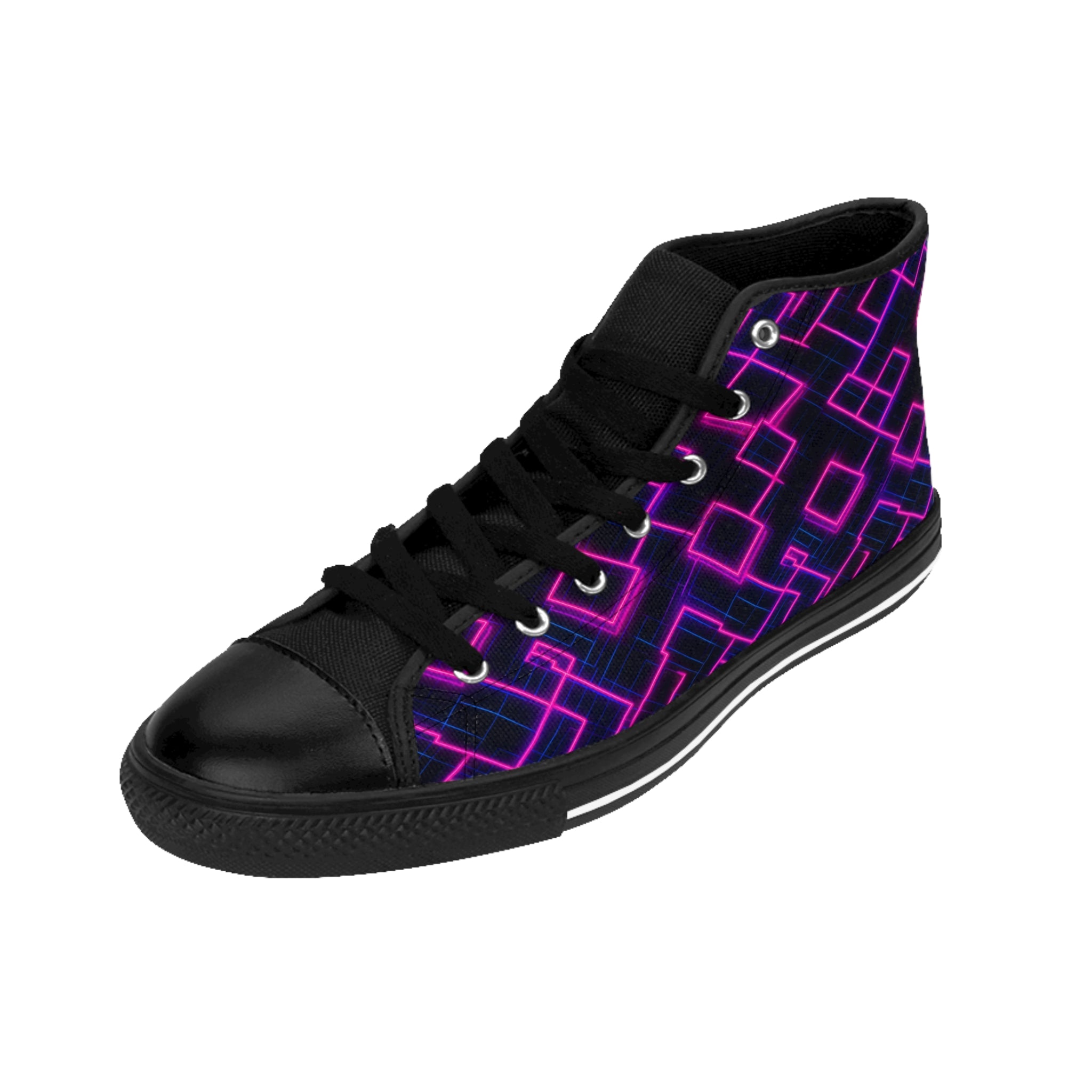 Men's Classic Sneakers (AOP) - Seamless Vibrant Synthwave Designs 04