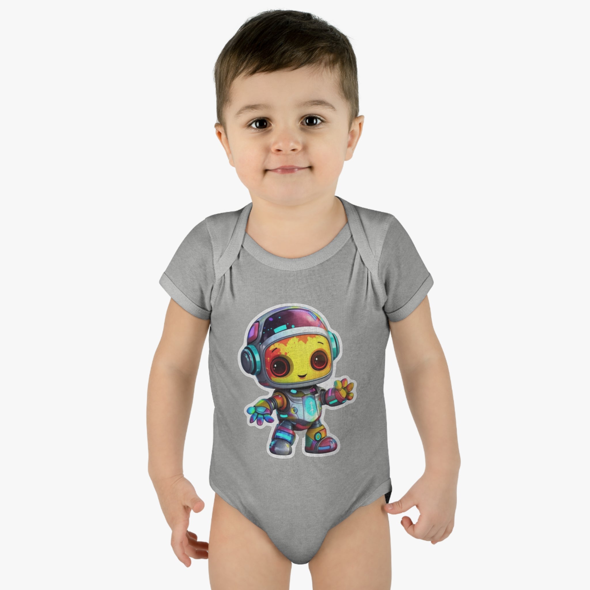 Infant Baby Rib Bodysuit - Comet, Robot Pop Art 09