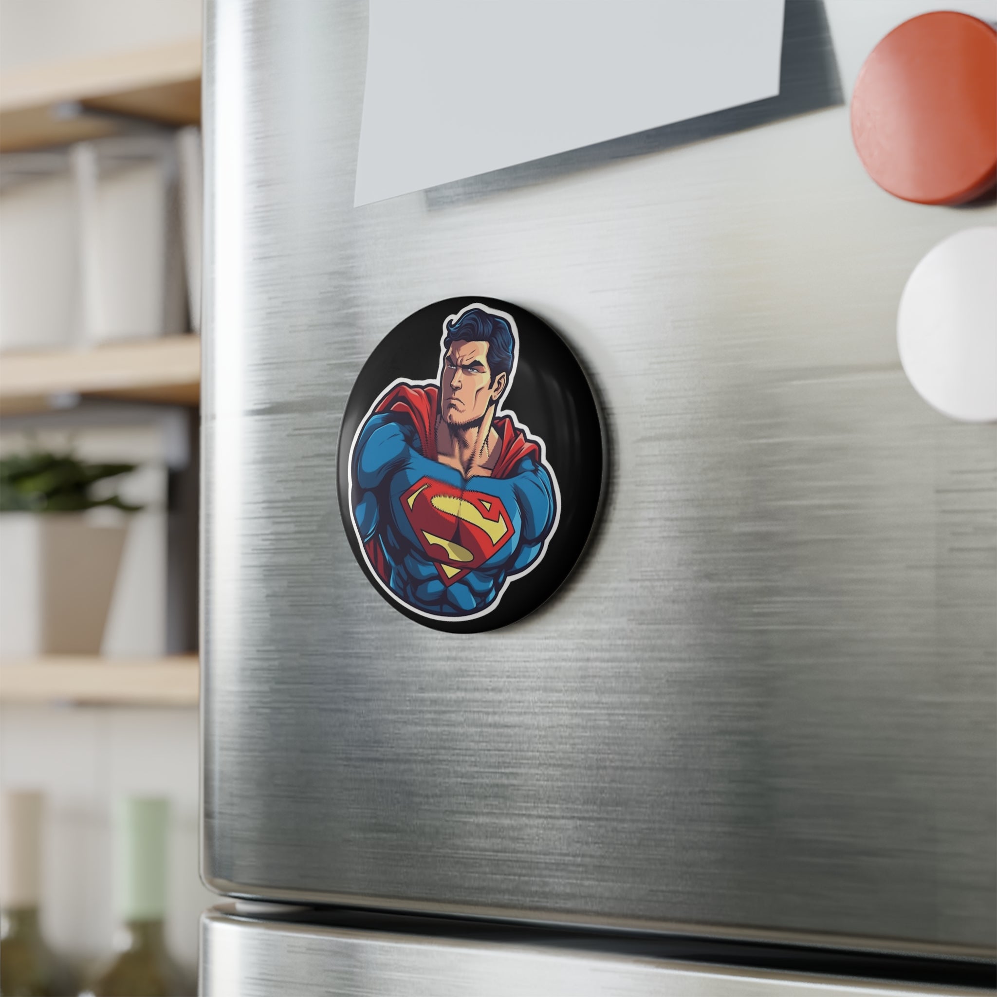 Button Magnet, Round (1 & 10 pcs) - Superman