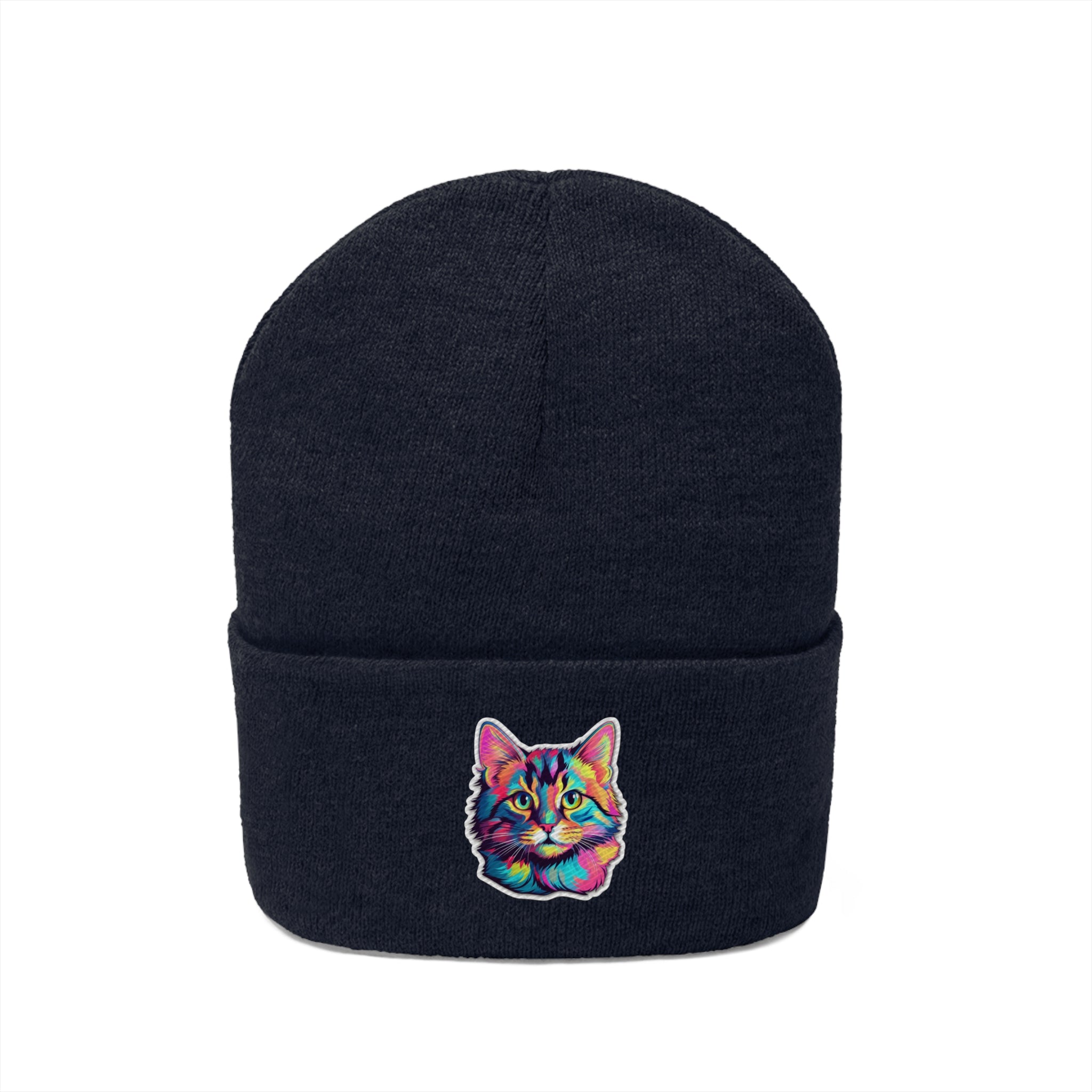 Knit Beanie - Kitten Pop Art 08