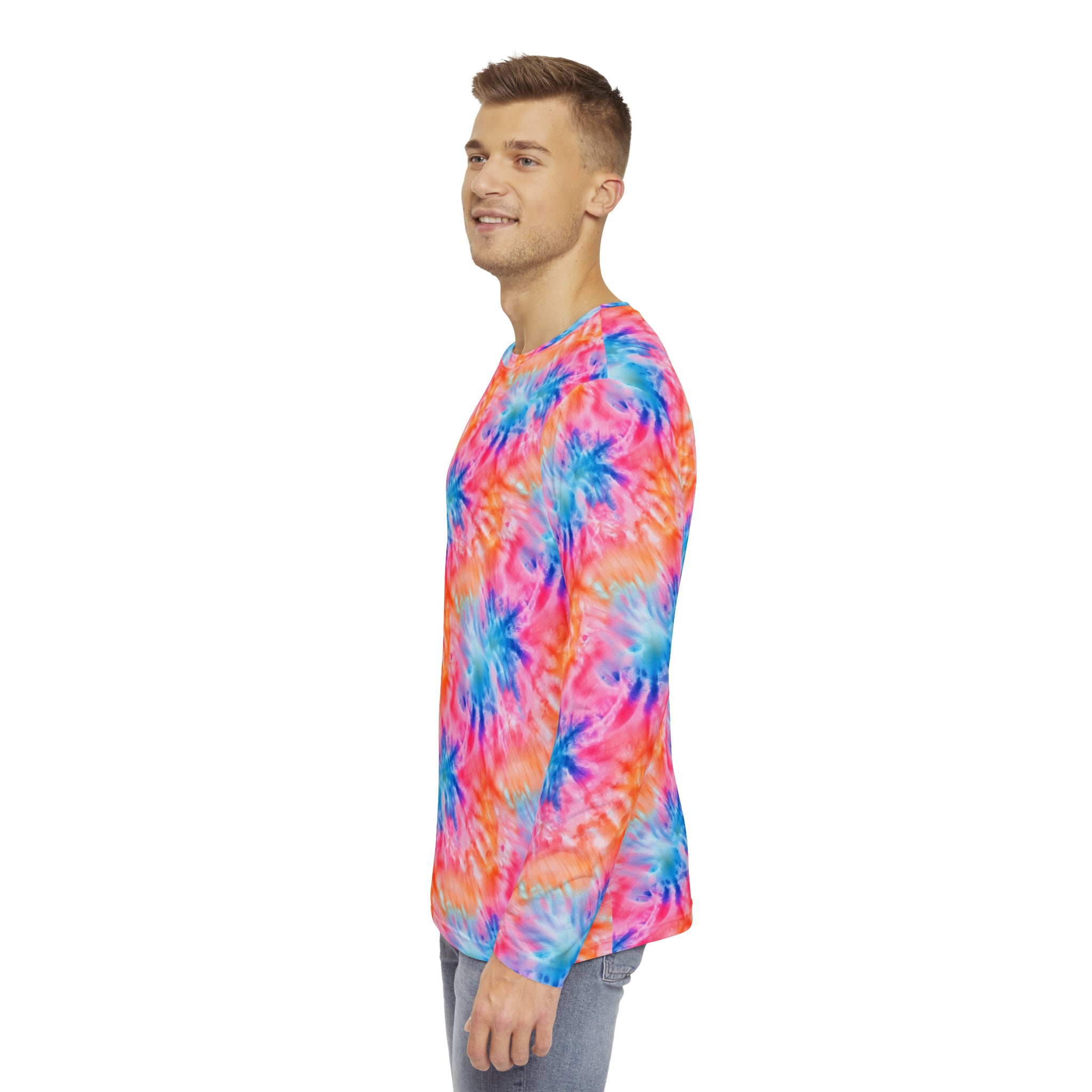 Men's Long Sleeve Shirt (AOP) - Tie Dye Designs 01