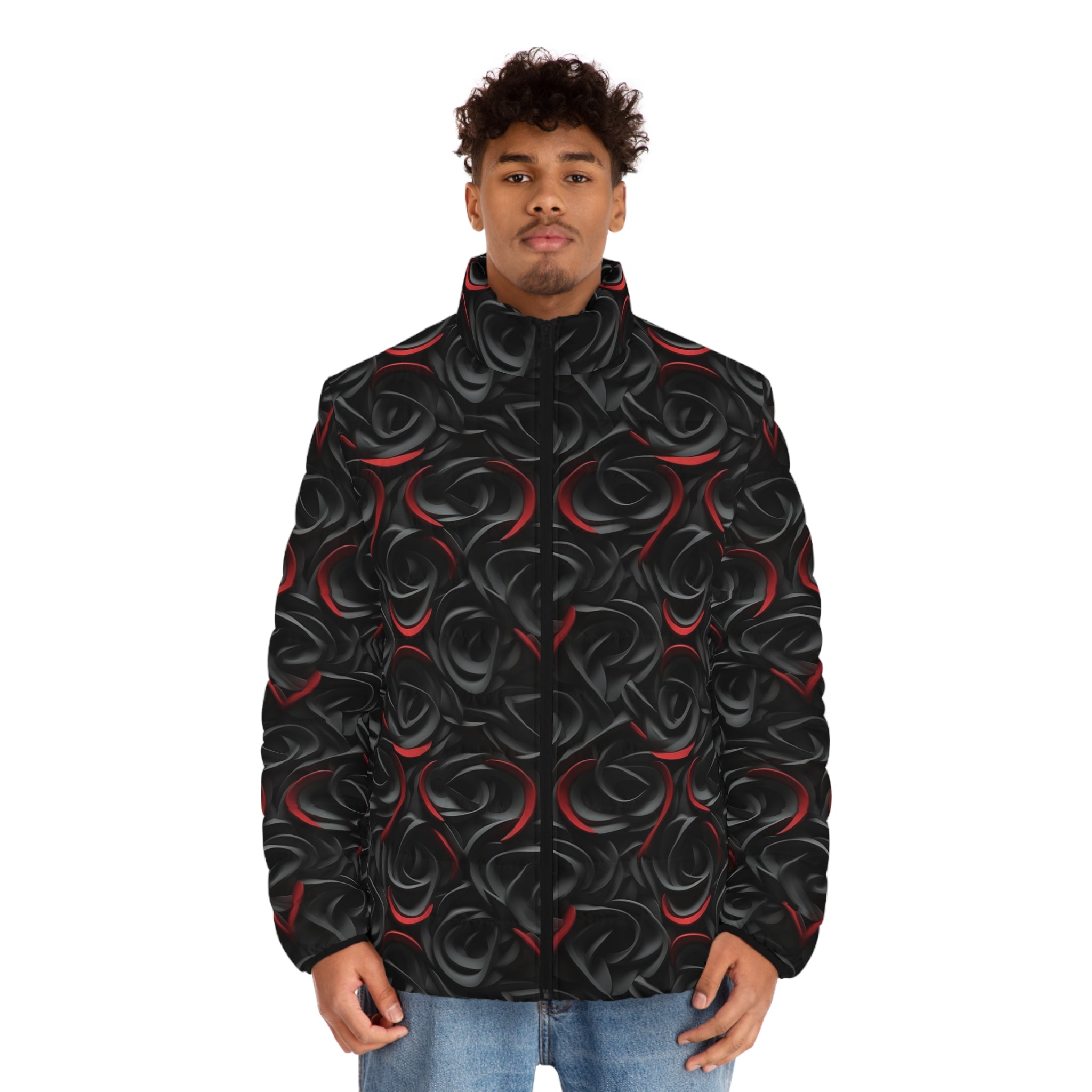 Men's Puffer Jacket (AOP) - Abstract Designs 15