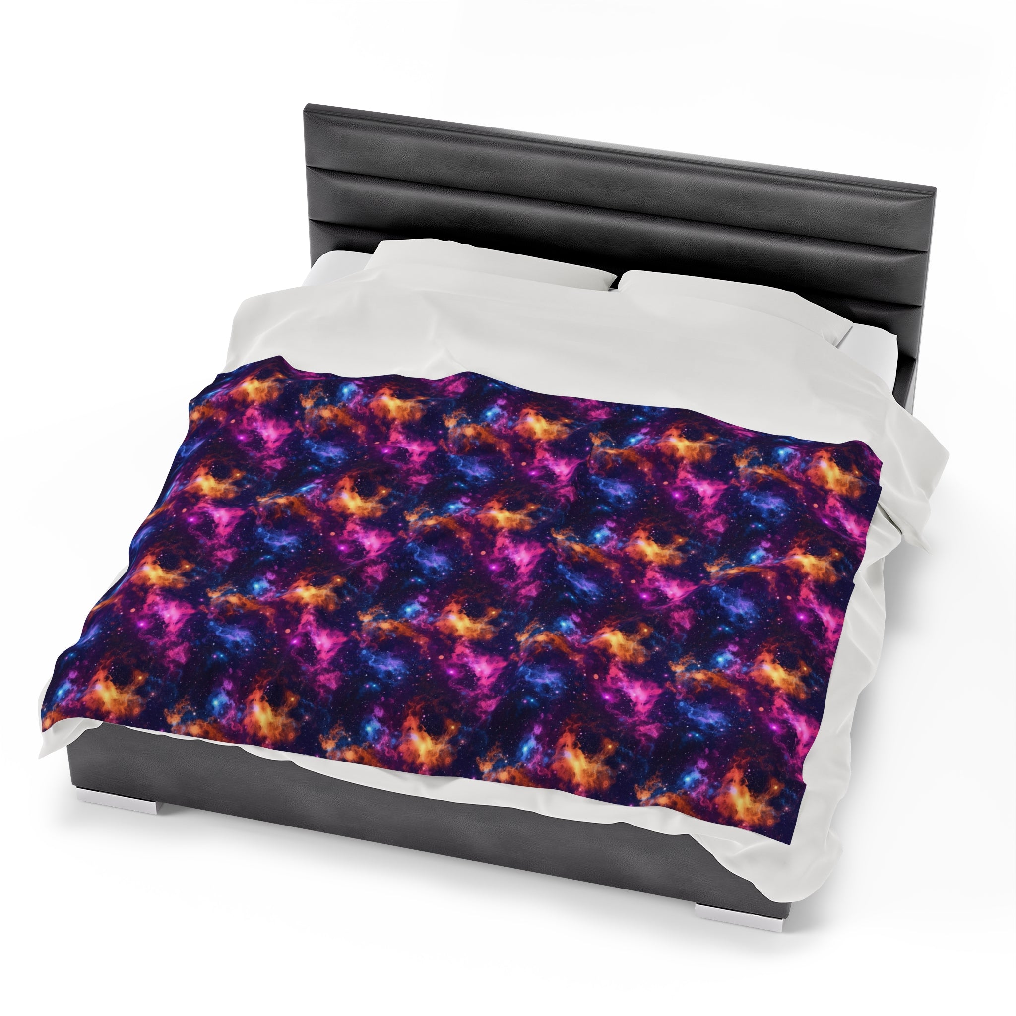 Velveteen Plush Blanket (AOP) - Fantasy Galaxies 06