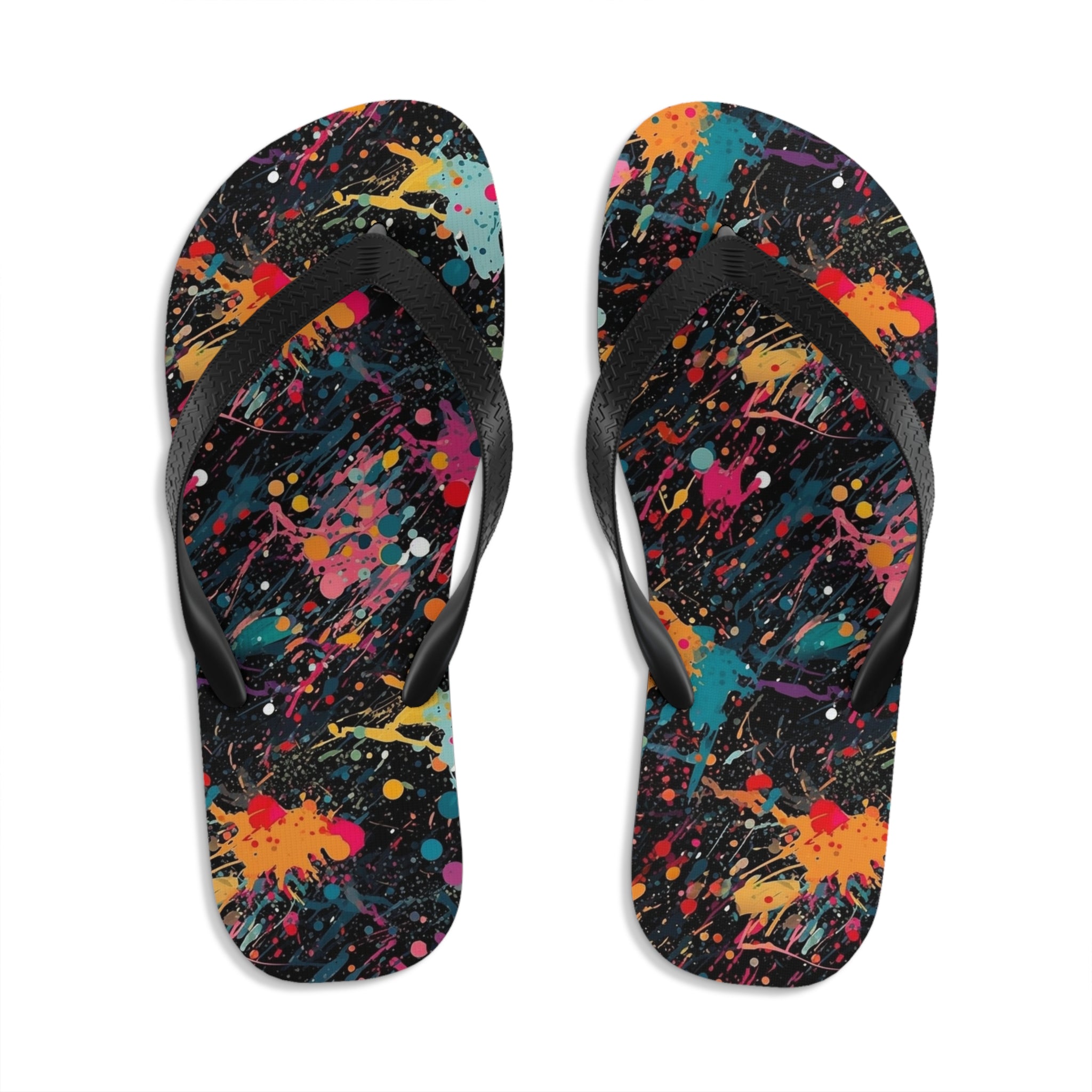 Unisex Flip-Flops (AOP) - Seamless Color Splatter Designs 03