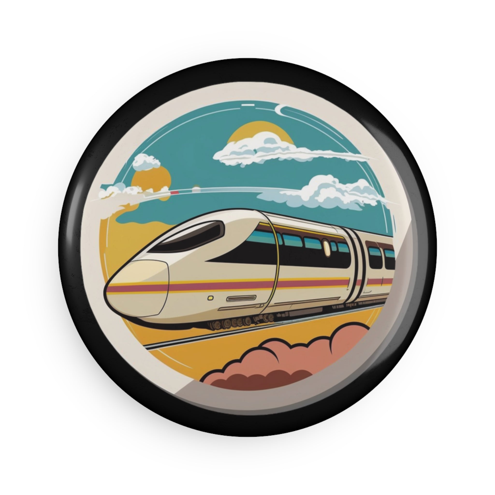 Button Magnet, Round (1 & 10 pcs) - Maglev Train