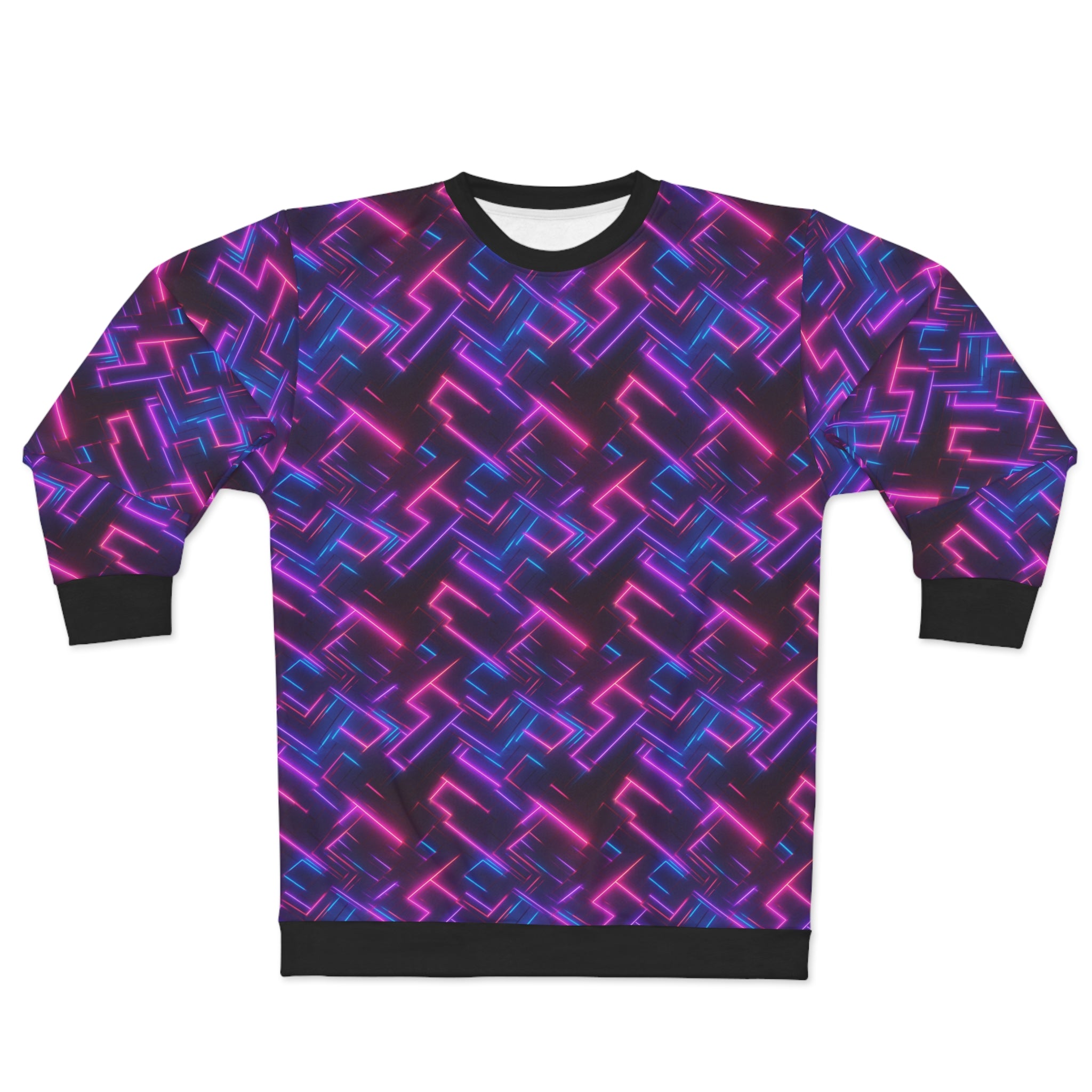 Unisex Sweatshirt (AOP) - Seamless Synthwave Designs 05