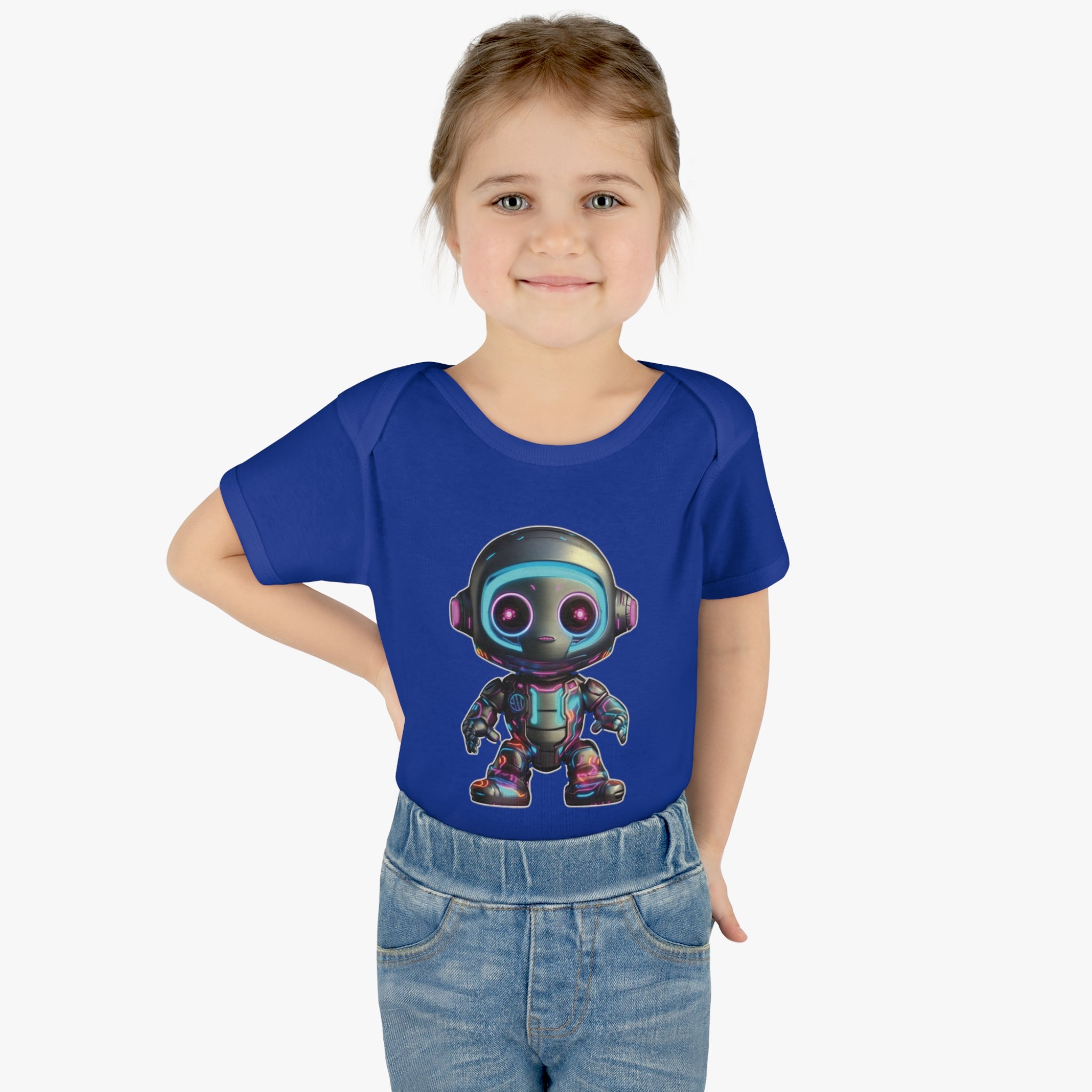 Infant Baby Rib Bodysuit - Ant, Robot Pop Art 01