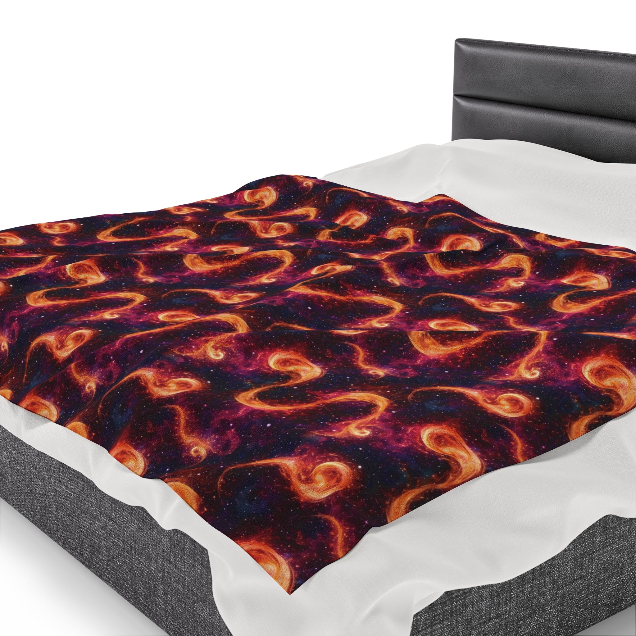 Velveteen Plush Blanket (AOP) - Fantasy Galaxies 03