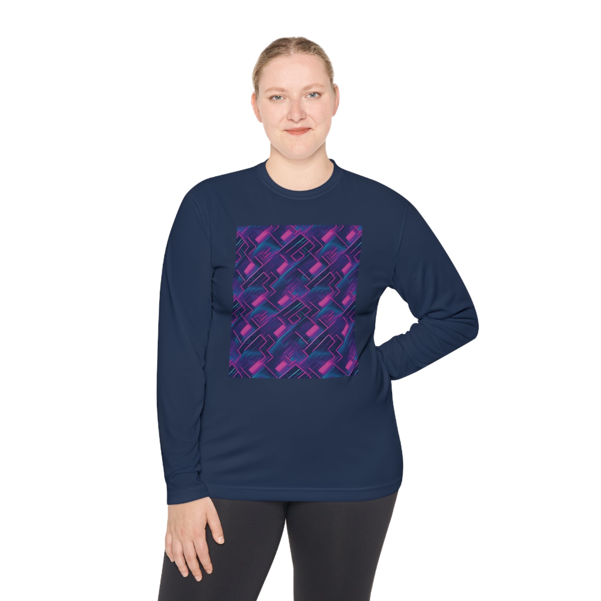 Unisex Lightweight Long Sleeve Tee (AOP) - Abstract Designs 04