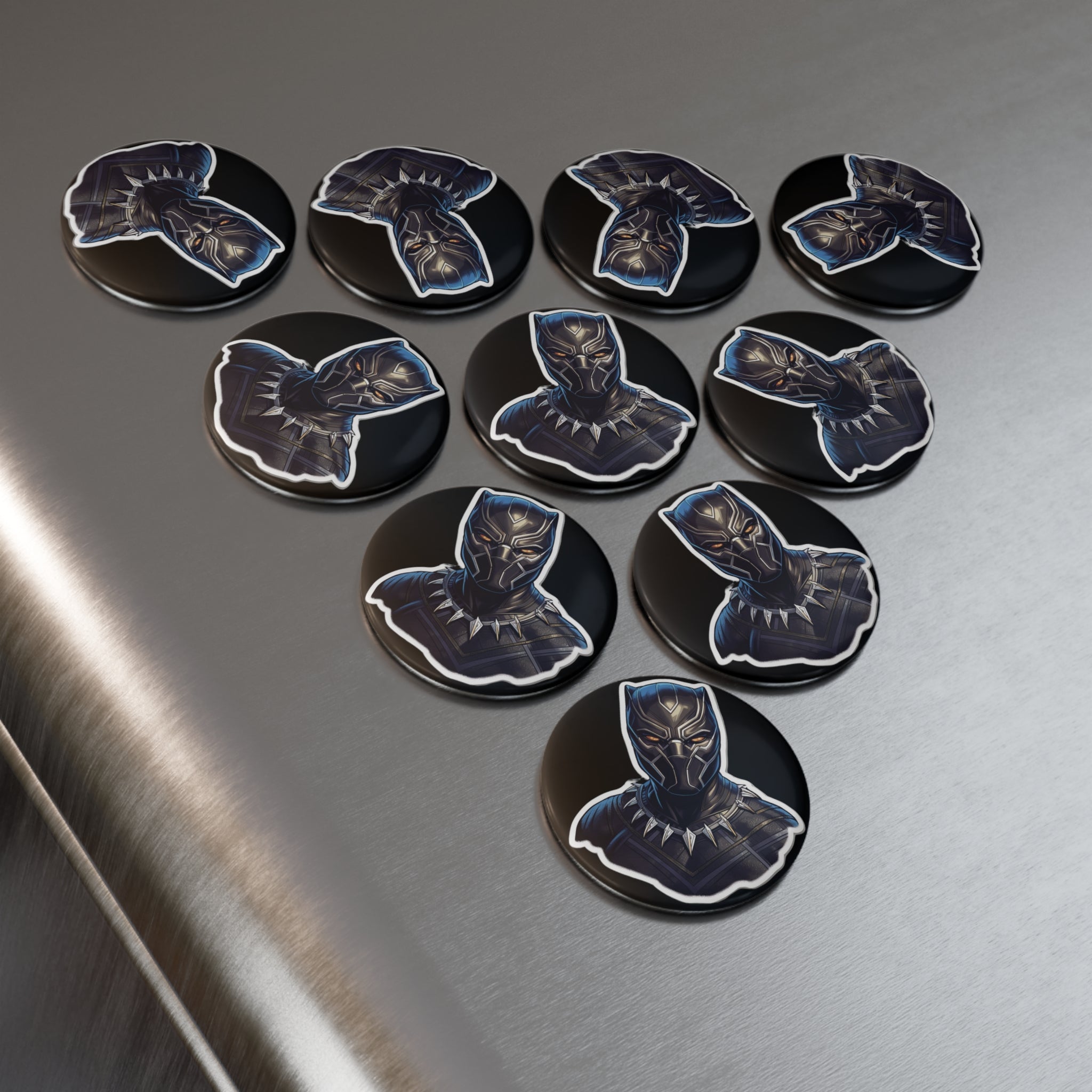 Button Magnet, Round (1 & 10 pcs) - Black Panther