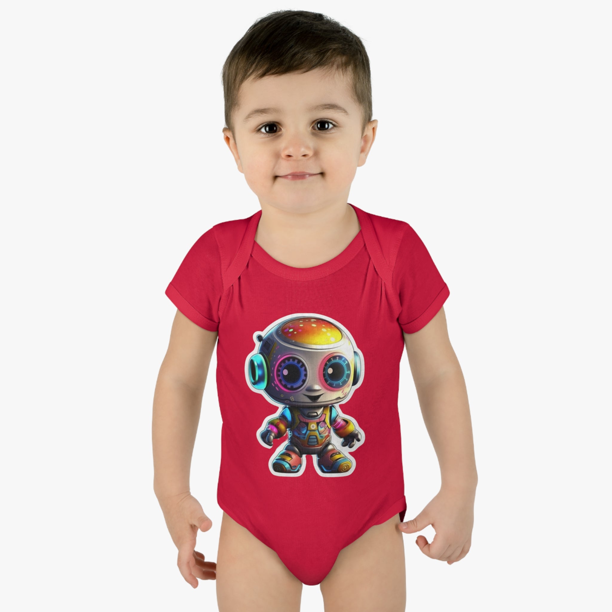 Infant Baby Rib Bodysuit - Circuit, Robot Pop Art 08