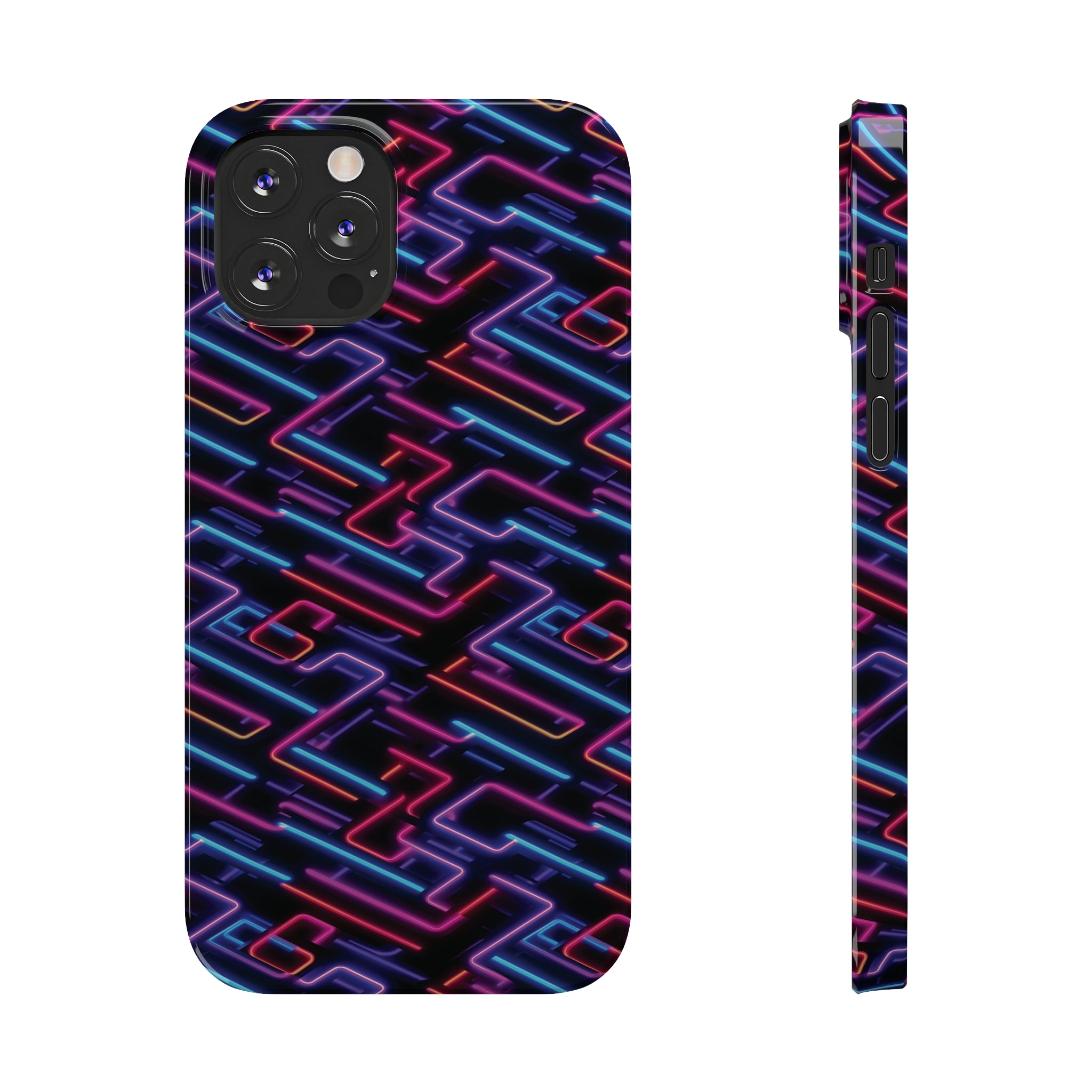 Slim Phone Cases (AOP) - Seamless Neon Designs 01