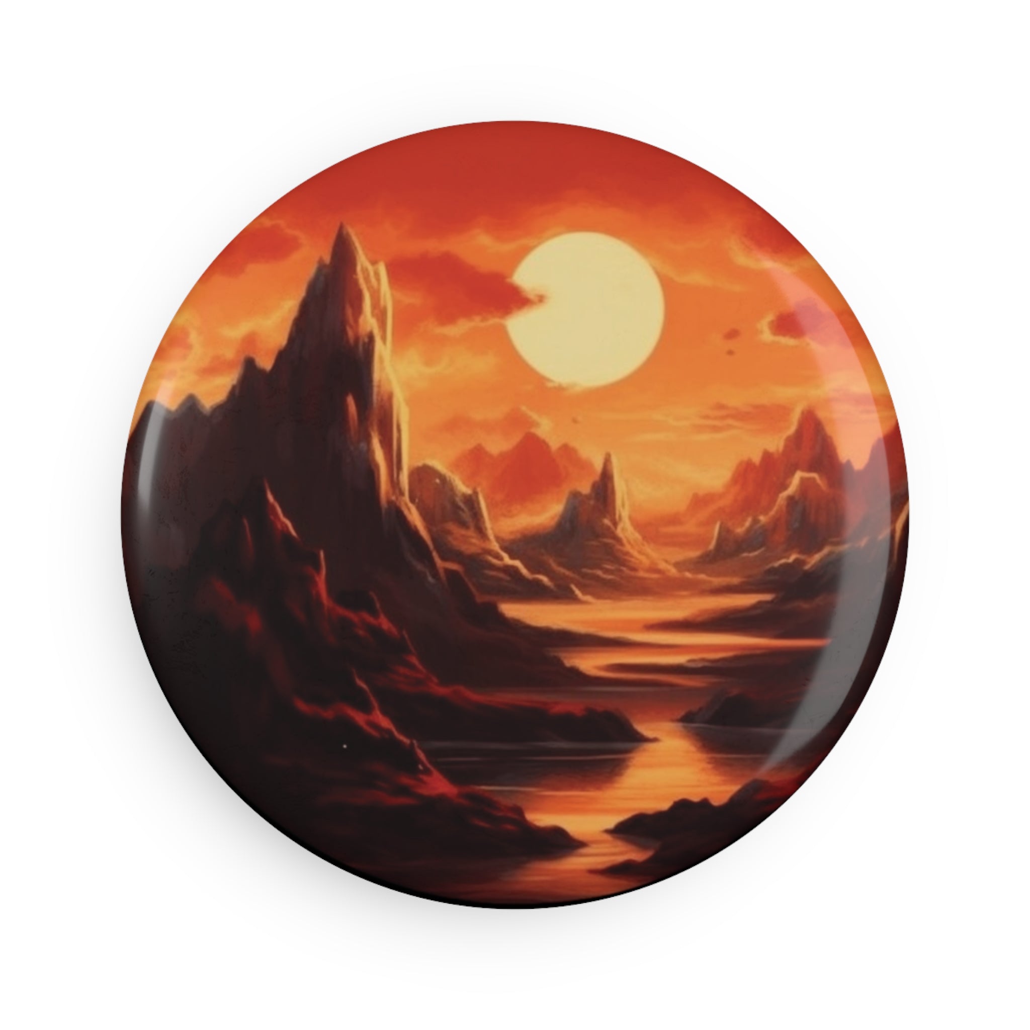 Button Magnet, Round (1 & 10 pcs) - Sunsets 09