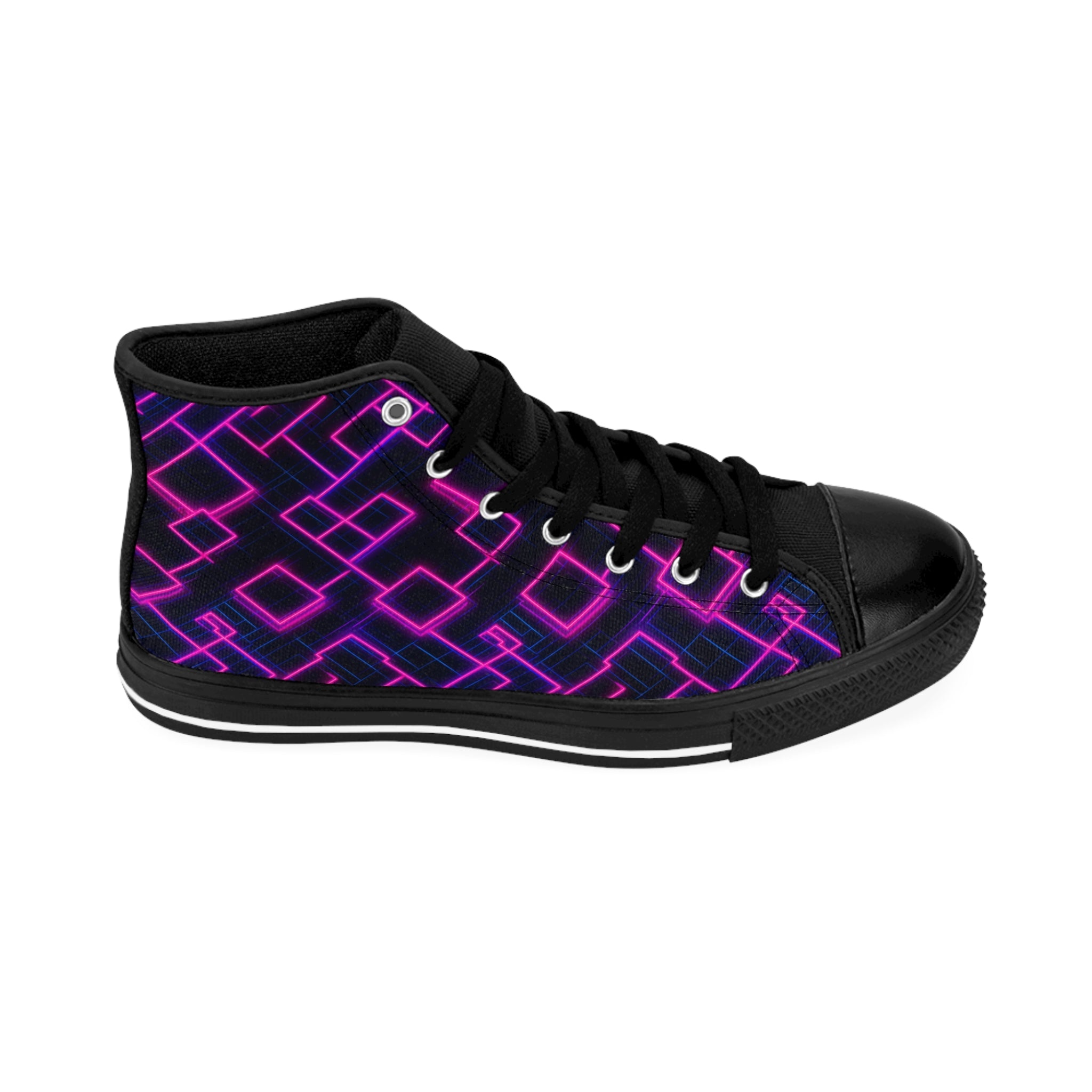 Men's Classic Sneakers (AOP) - Seamless Vibrant Synthwave Designs 04