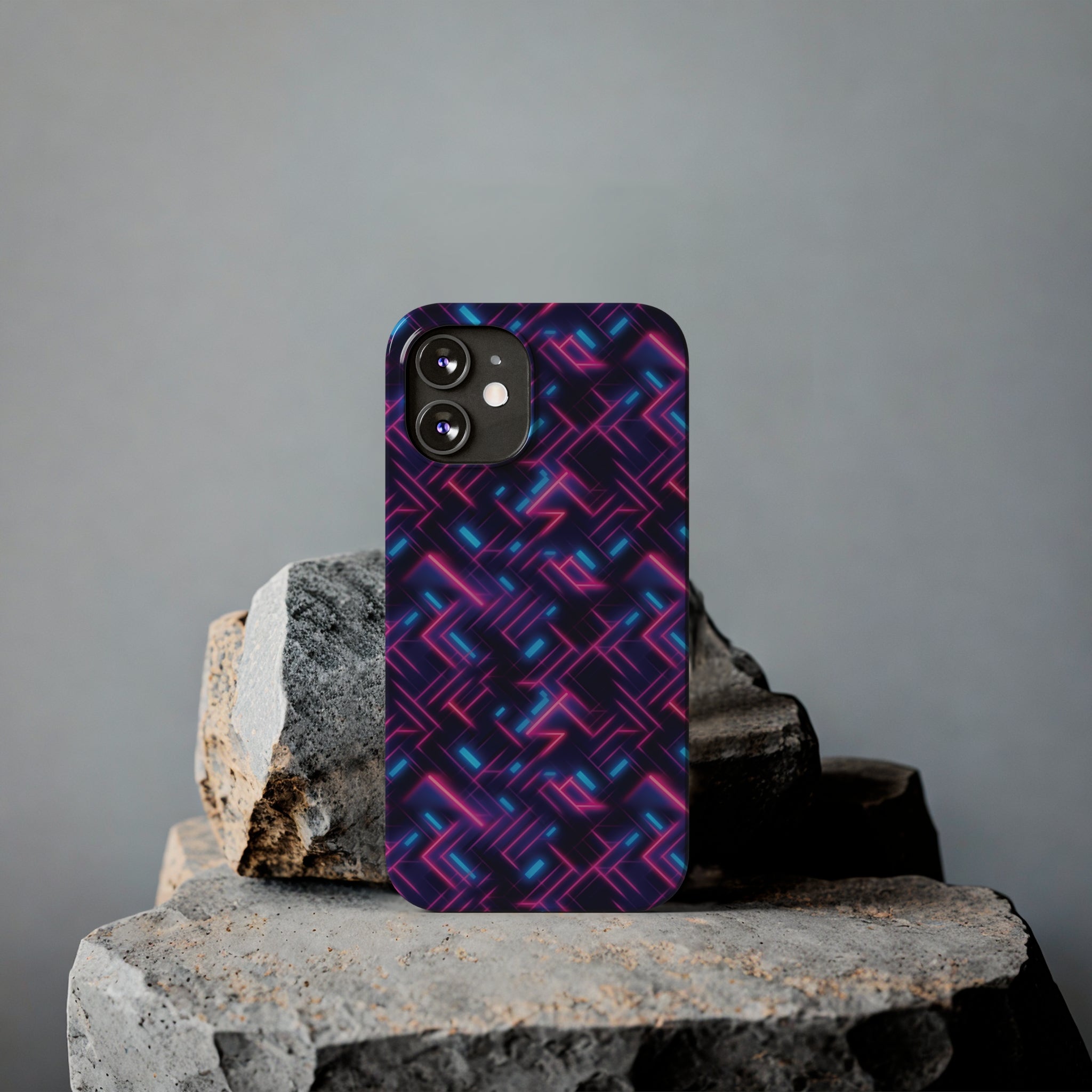 Slim Phone Cases (AOP) - Seamless Synthwave Designs 02