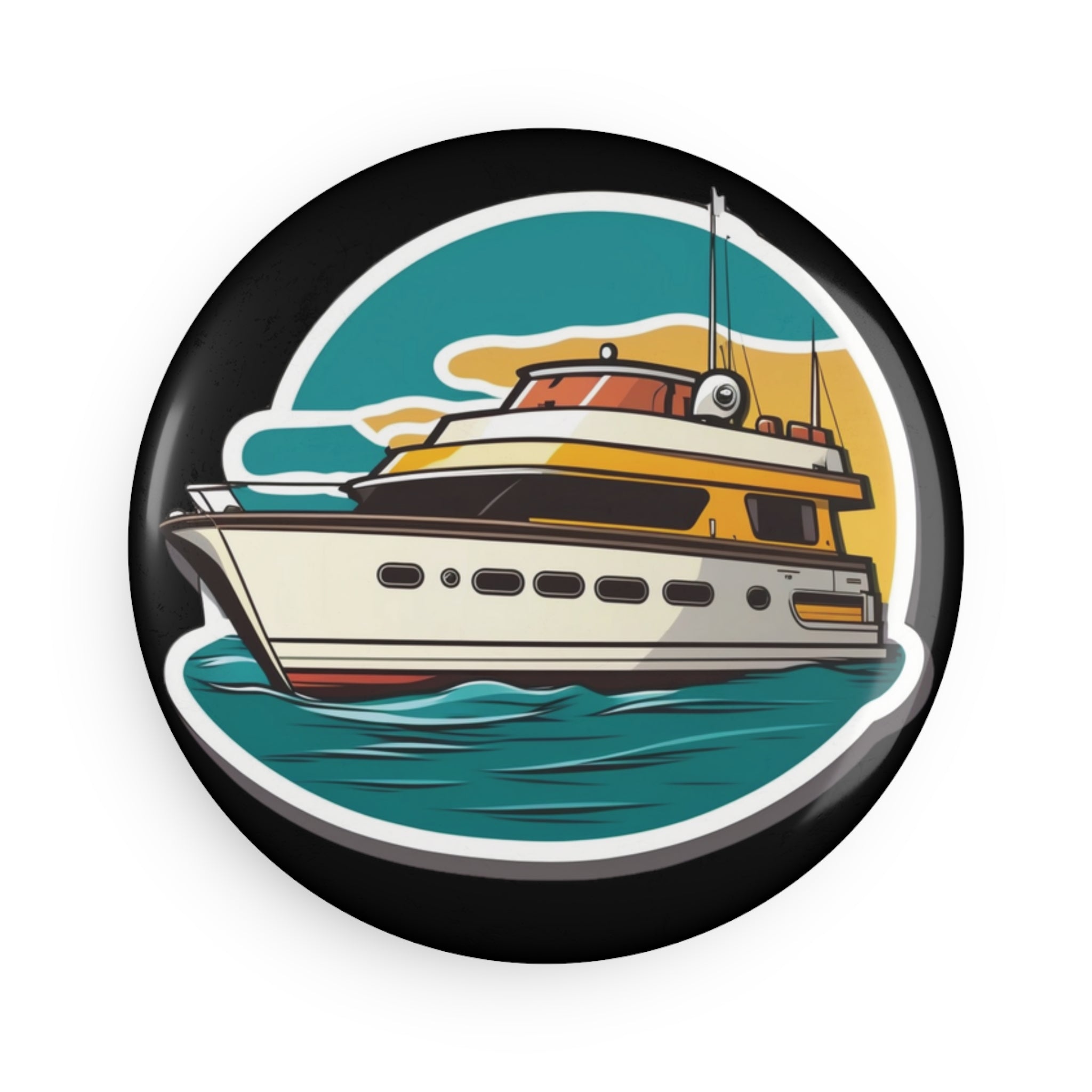 Button Magnet, Round (1 & 10 pcs) - Yacht