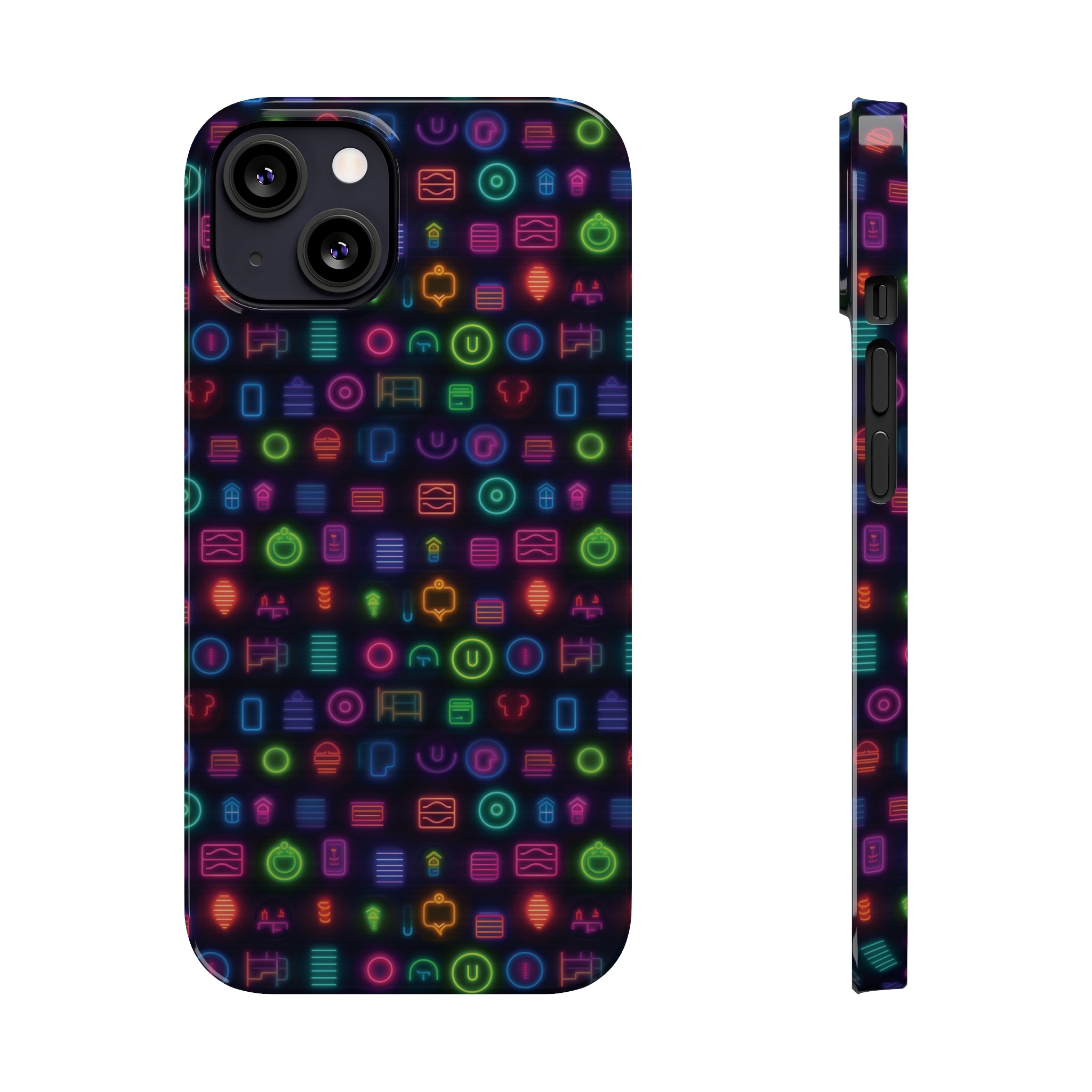 Slim Phone Cases (AOP) - Seamless Neon Designs 02