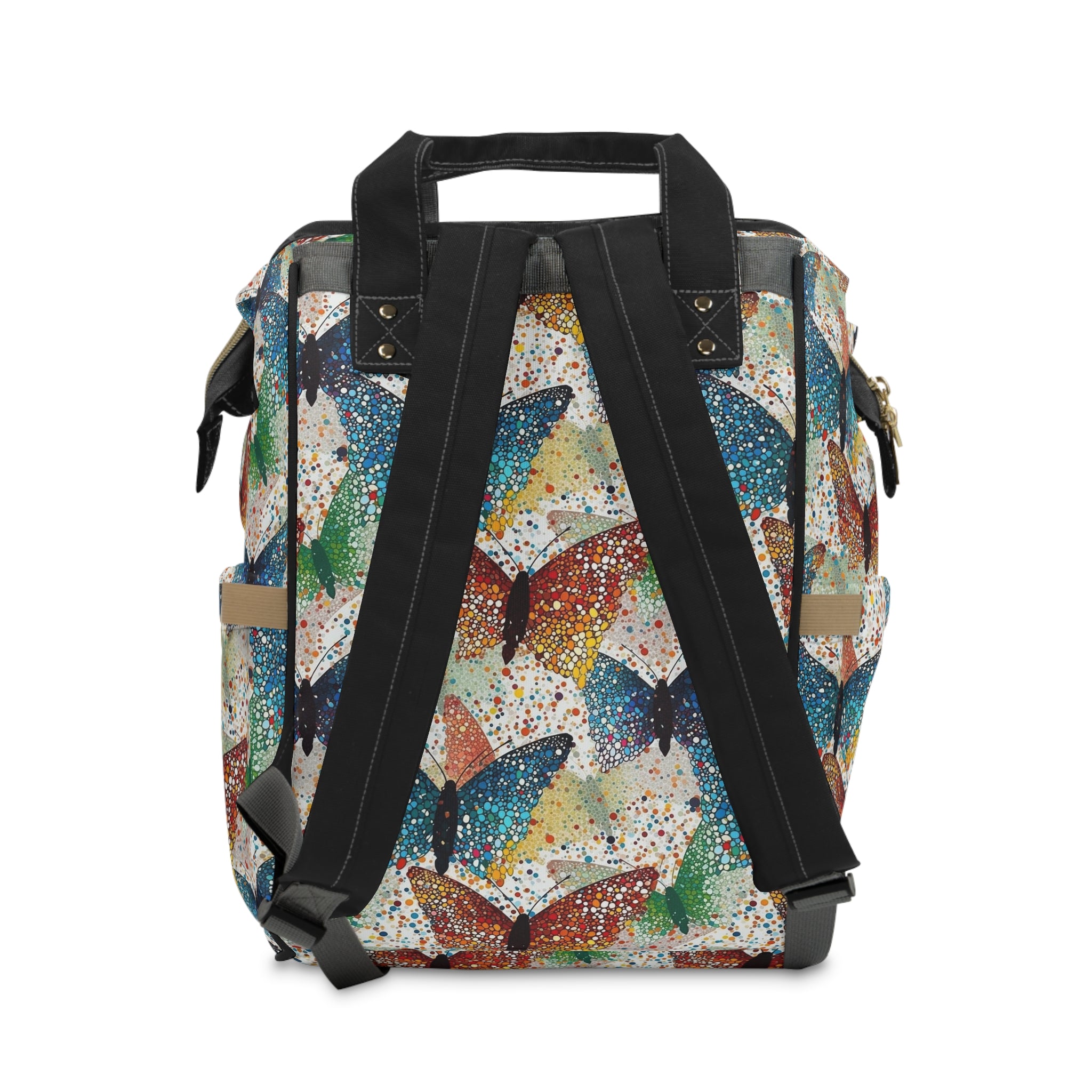 Multifunctional Diaper Backpack (AOP) - Seamless Butterflies Design 08