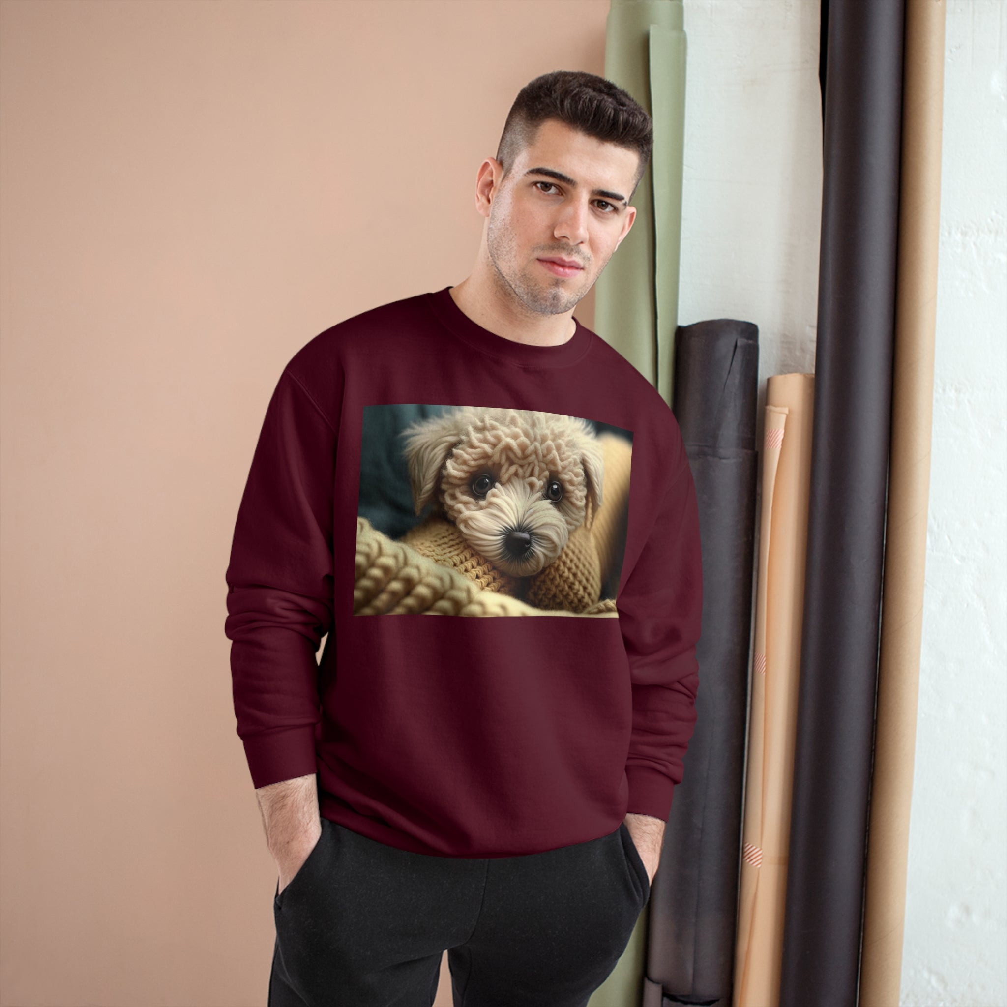 Champion Sweatshirt - Knit Animals, Puppy