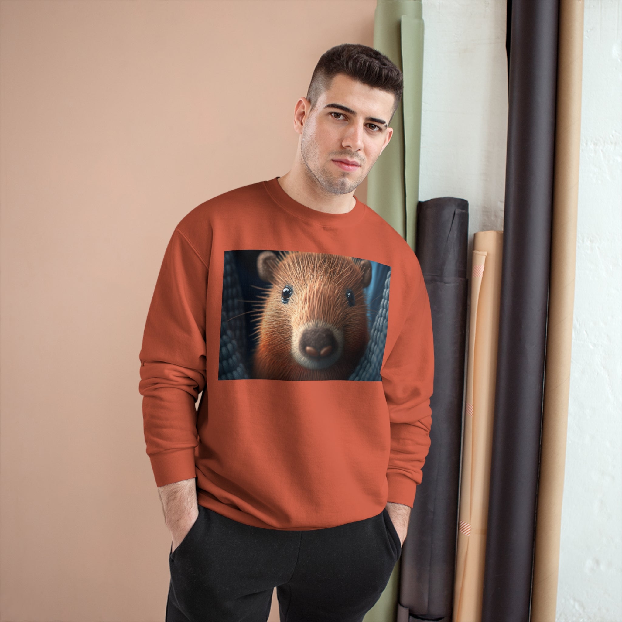 Champion Sweatshirt - Knit Animals, Capybara Pup