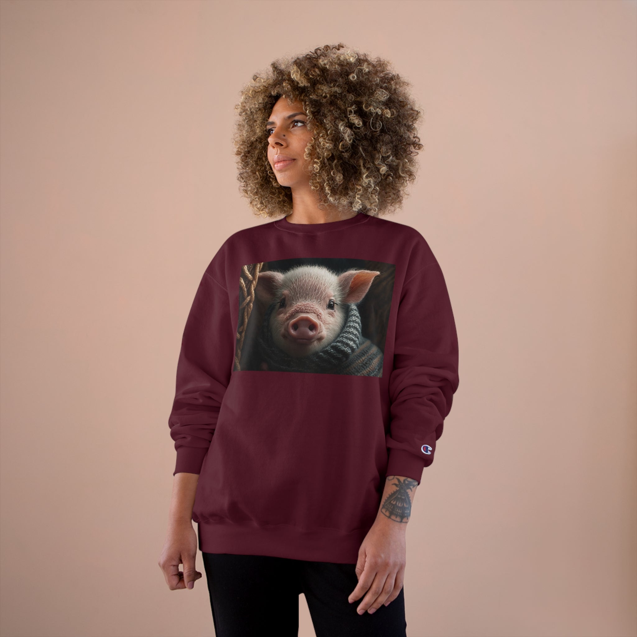 Champion Sweatshirt - Knit Animals, Piglet