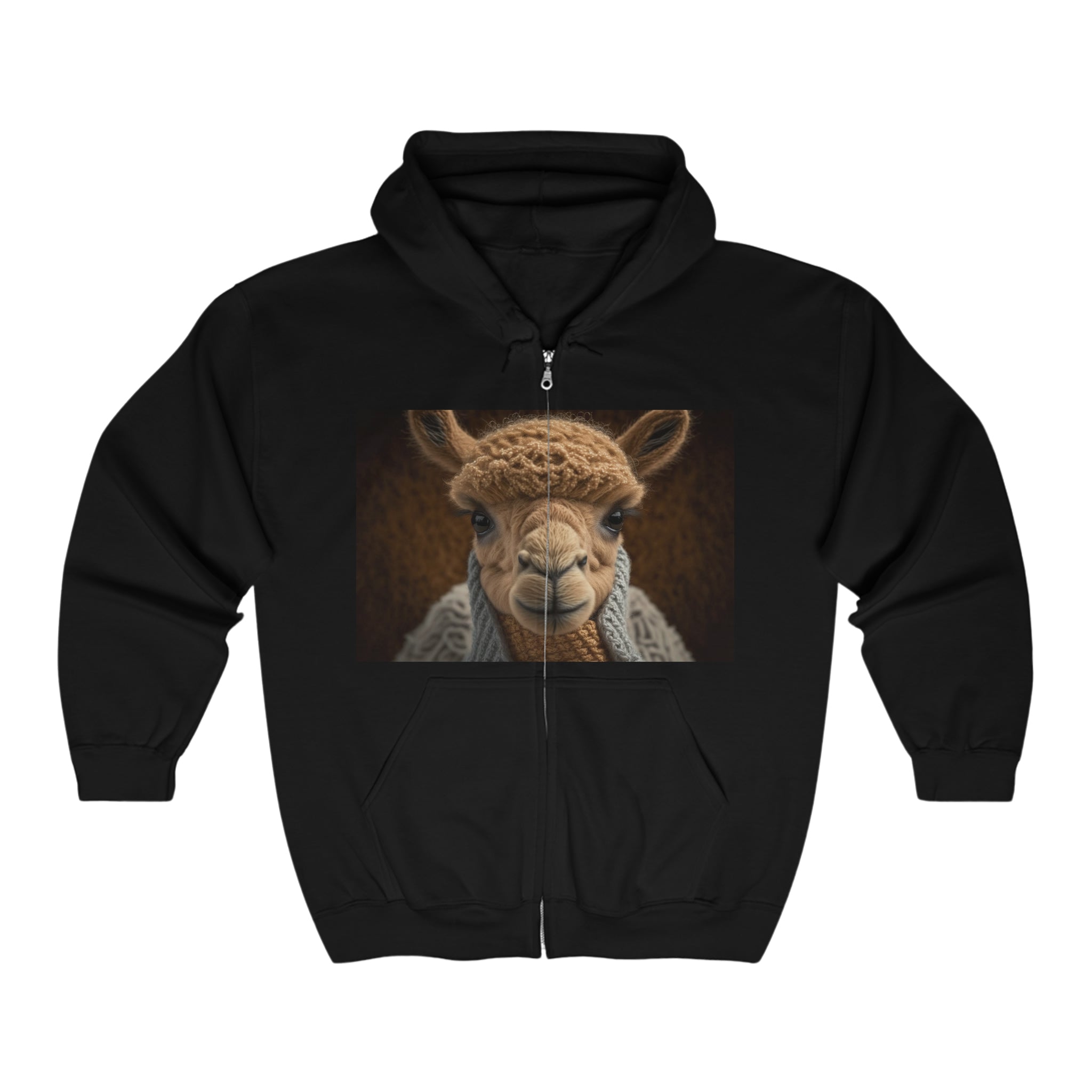 Unisex Heavy Blend™ Full Zip Hooded Sweatshirt - Baby Animals - Camel