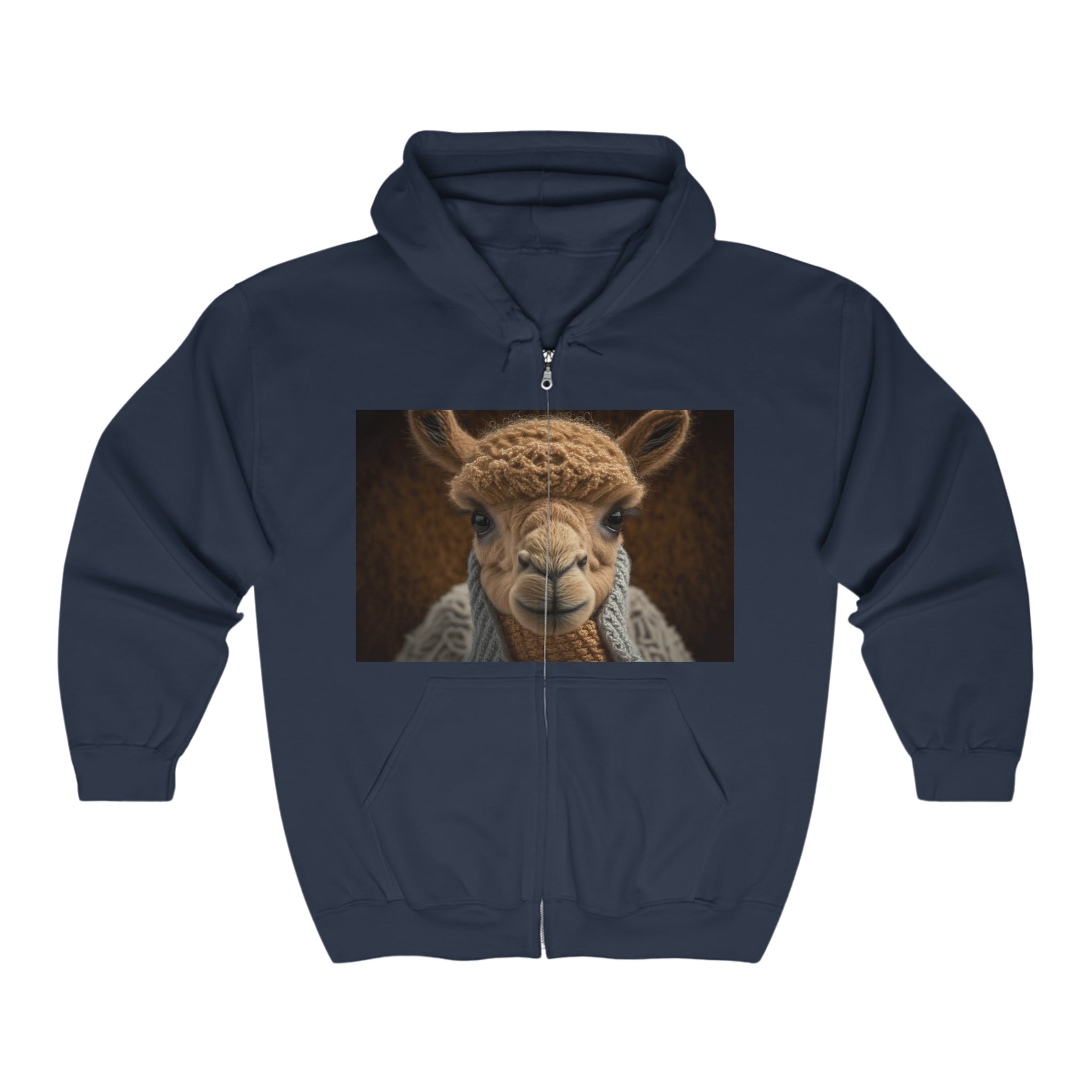 Unisex Heavy Blend™ Full Zip Hooded Sweatshirt - Baby Animals - Camel