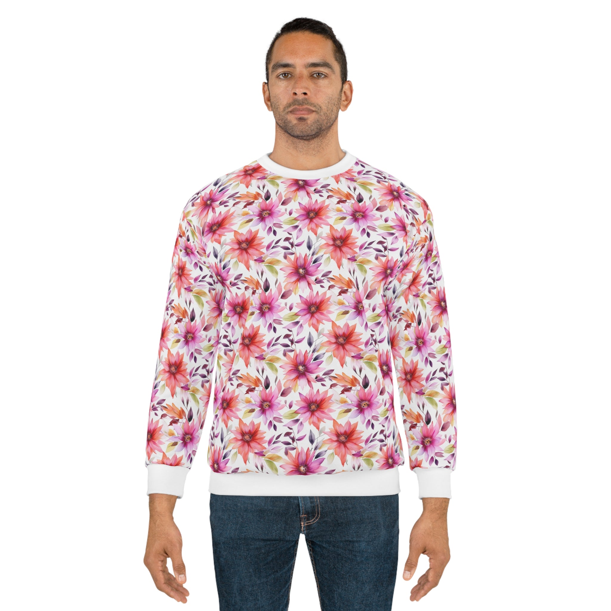 Unisex Sweatshirt (AOP) - Seamless Watercolor Designs 01