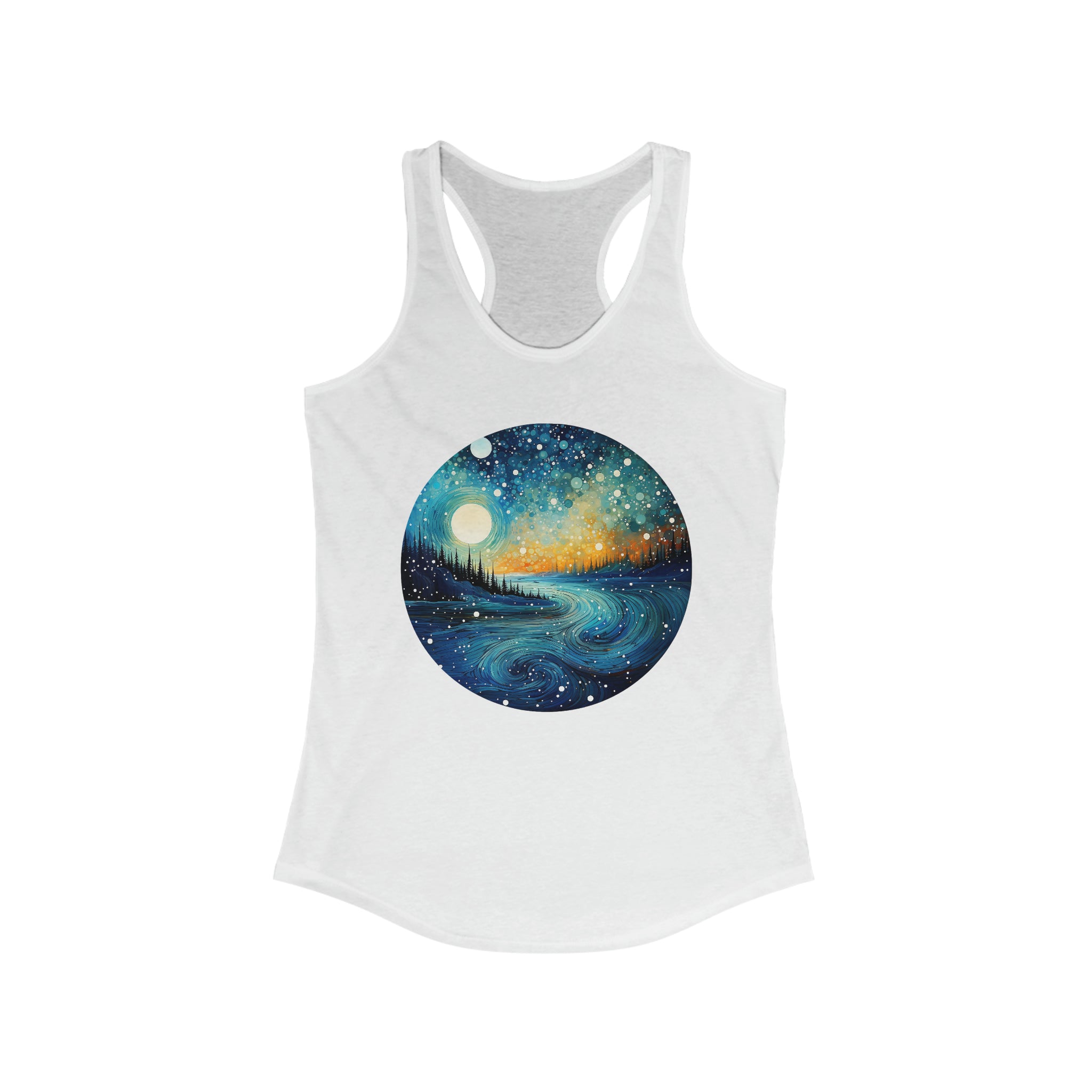 Women's Ideal Racerback Tank - Pointillism Designs 05