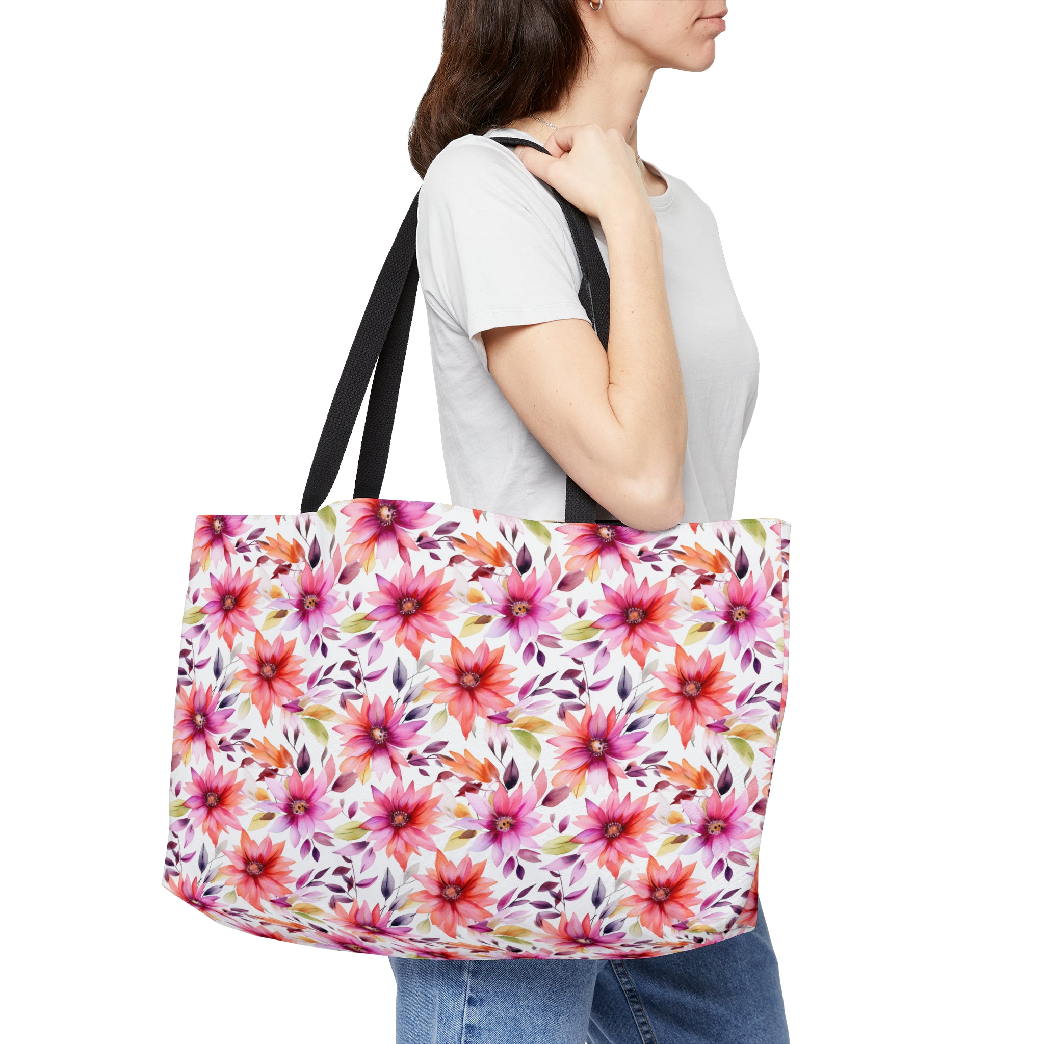 Weekender Tote Bag (AOP) - Seamless Floral Designs 01