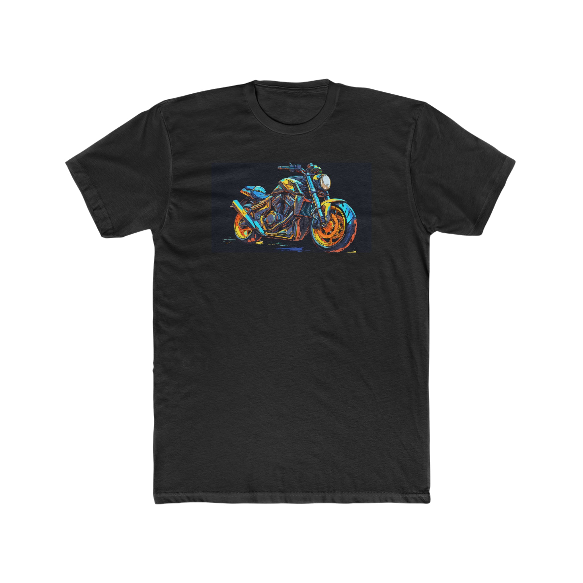 Men's Cotton Crew Tee - Pop Art - Motorcycle 01