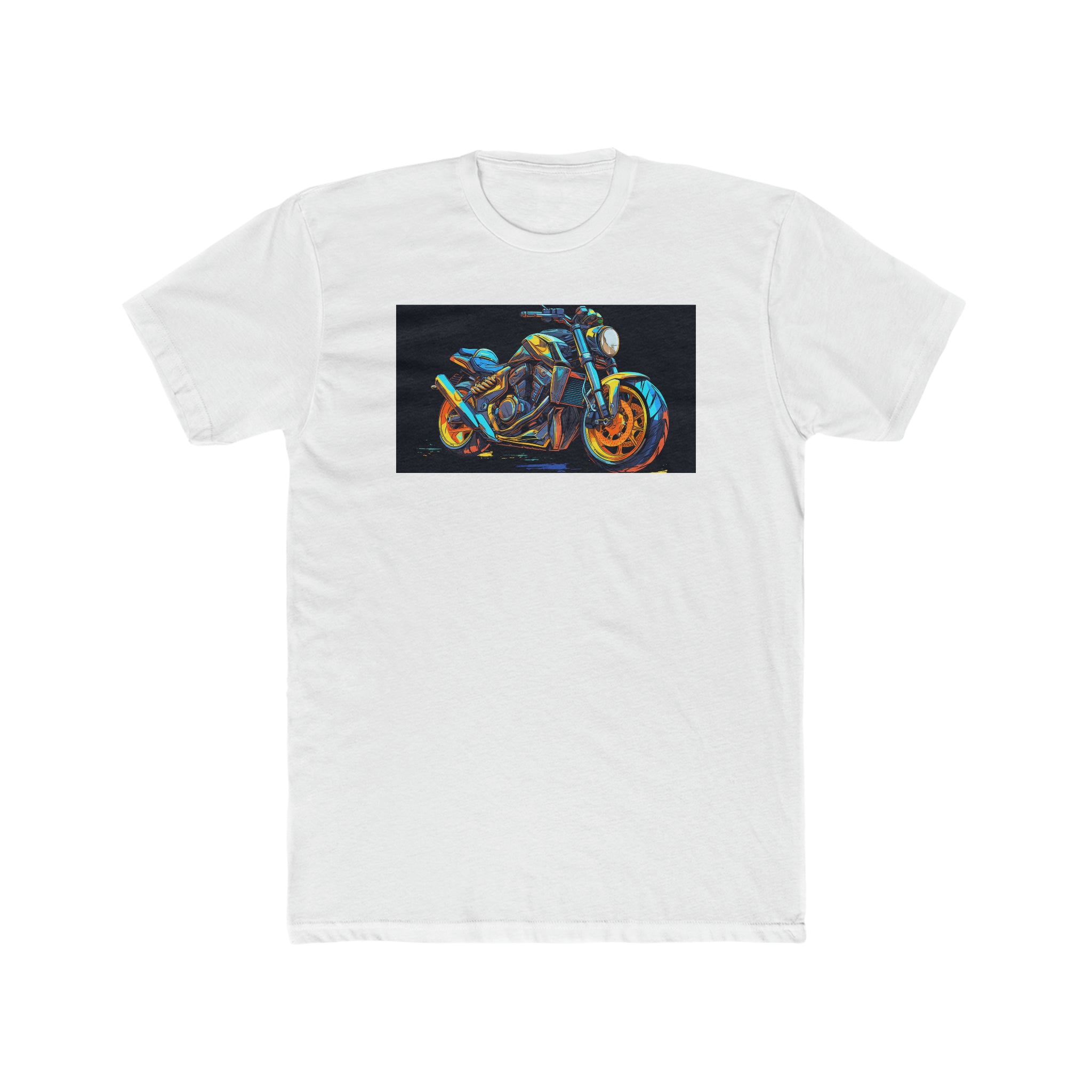 Men's Cotton Crew Tee - Pop Art - Motorcycle 01