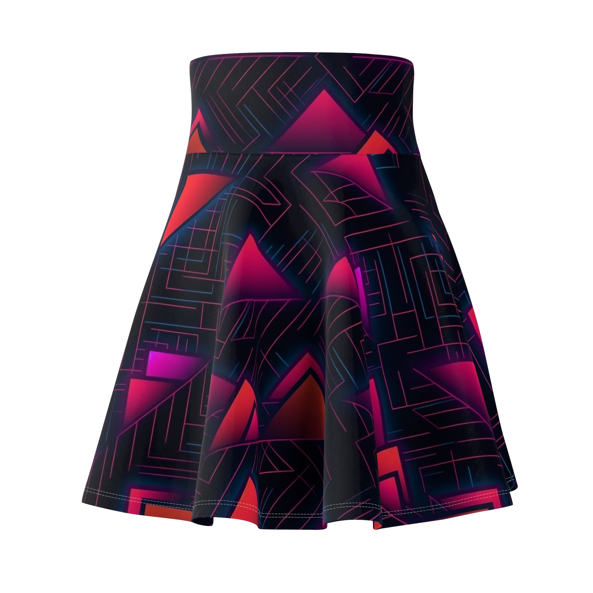 Women's Skater Skirt (AOP) - Seamless Synthwave Designs