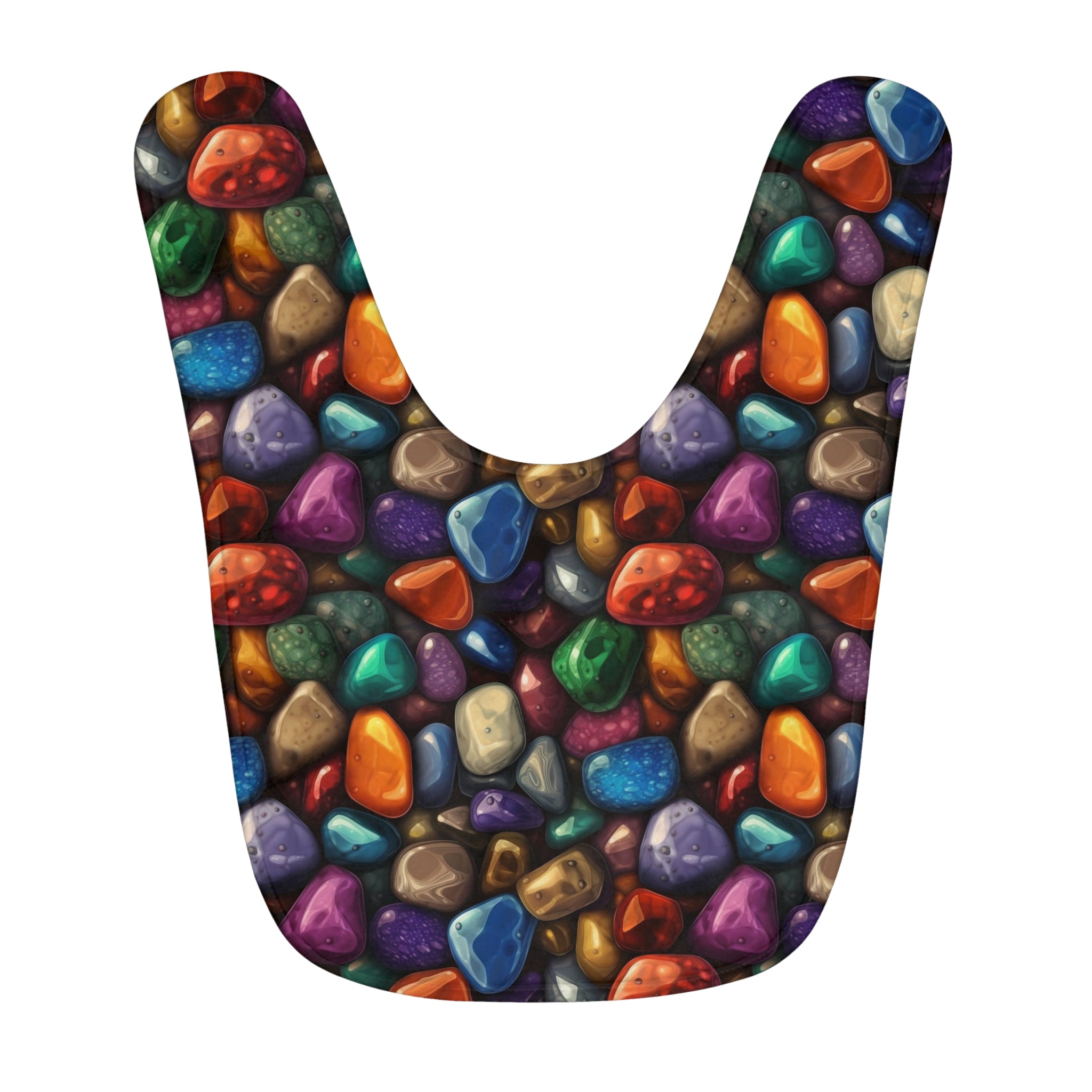 Fleece Baby Bib (AOP) - Seamless Rocks Design 01