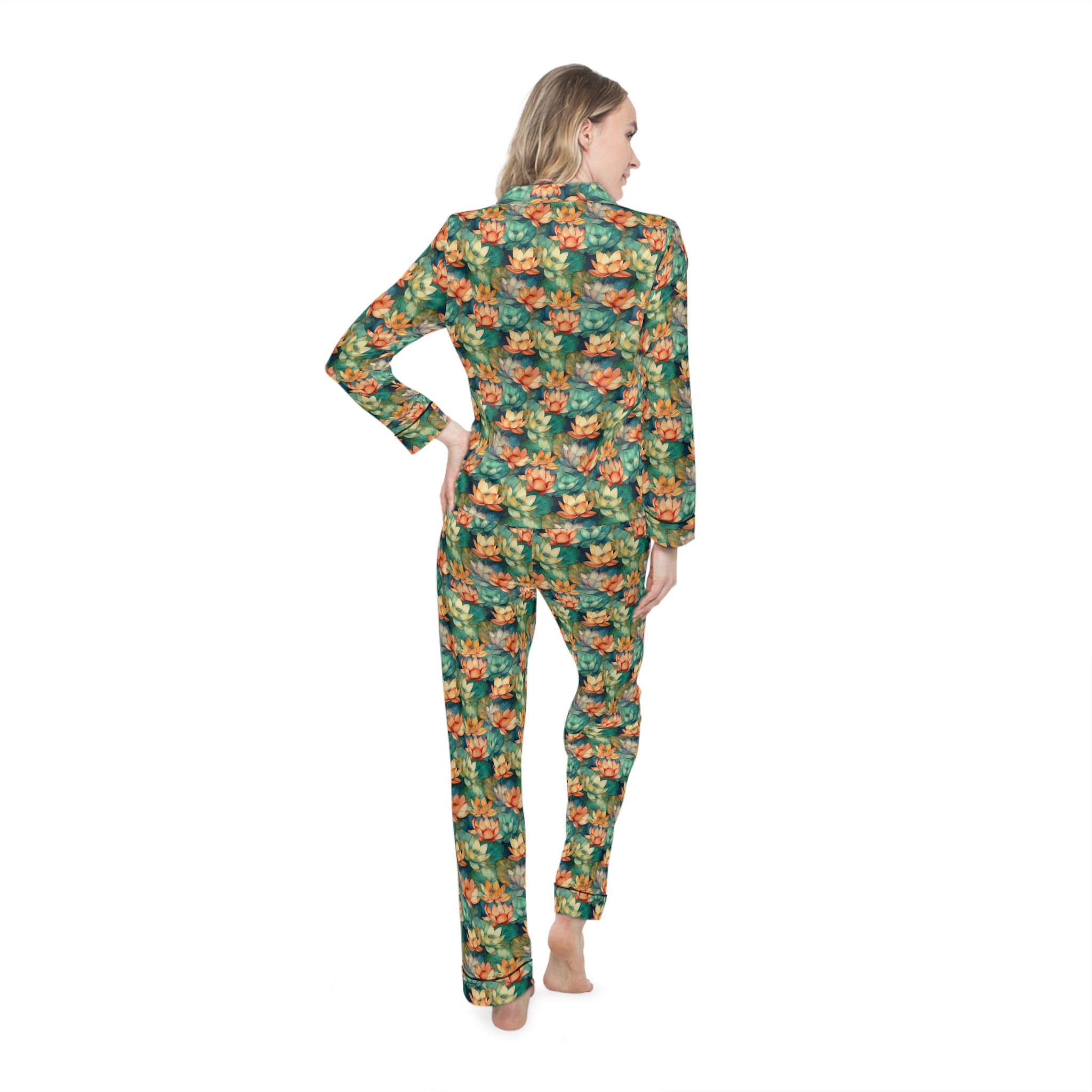 Women's Satin Pajamas (AOP) - Floral Prints 03