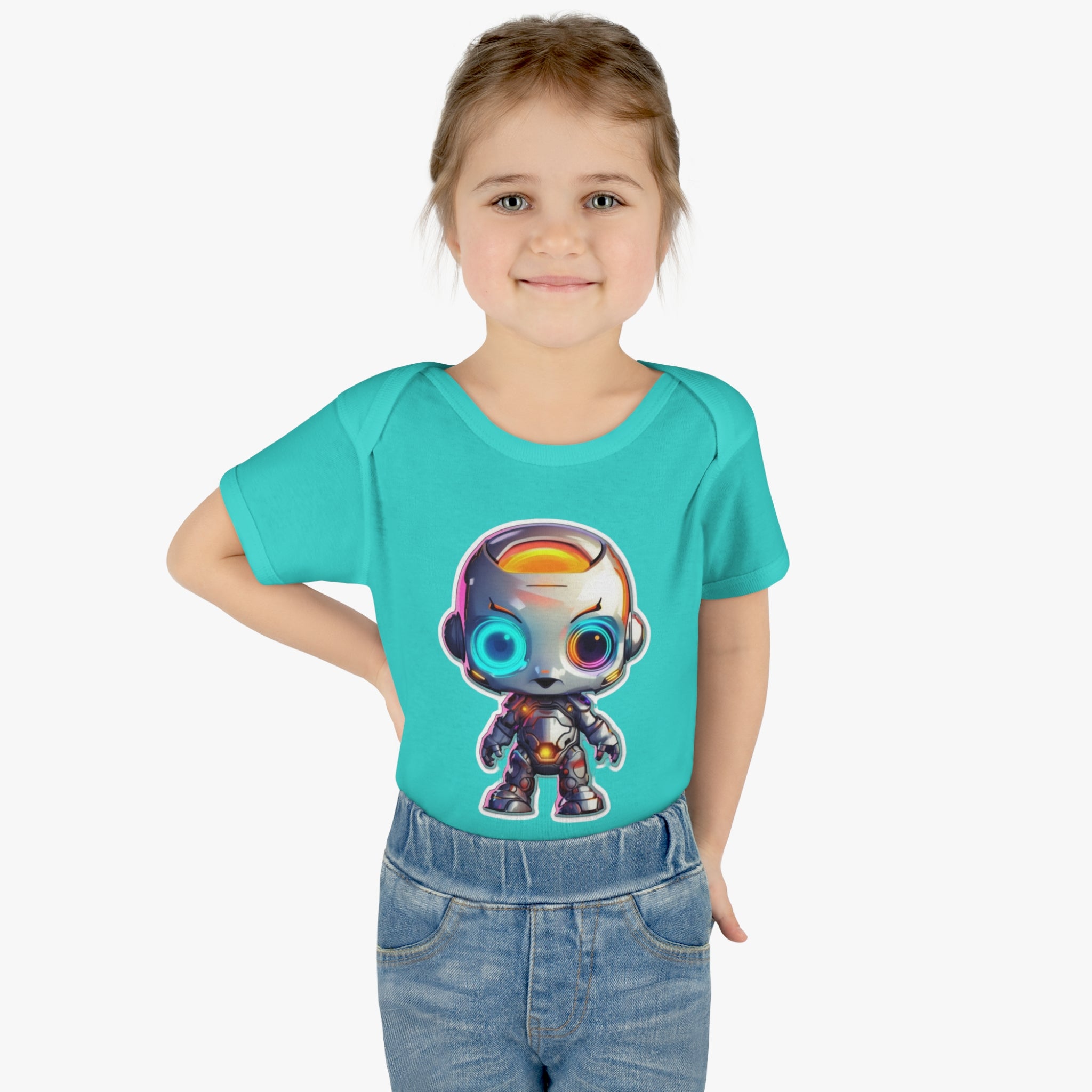 Infant Baby Rib Bodysuit - Bumble, Robot Pop Art 04