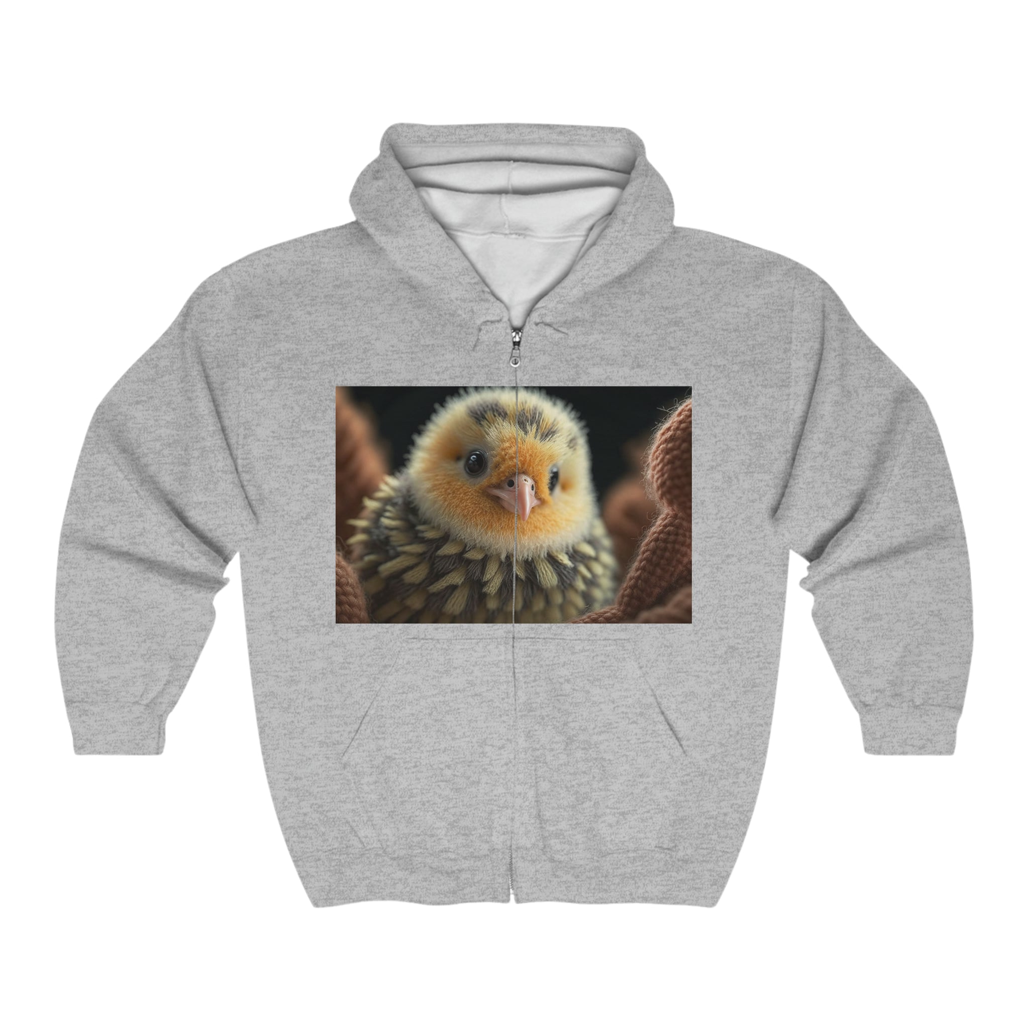 Unisex Heavy Blend™ Full Zip Hooded Sweatshirt - Baby Animals - Chicken