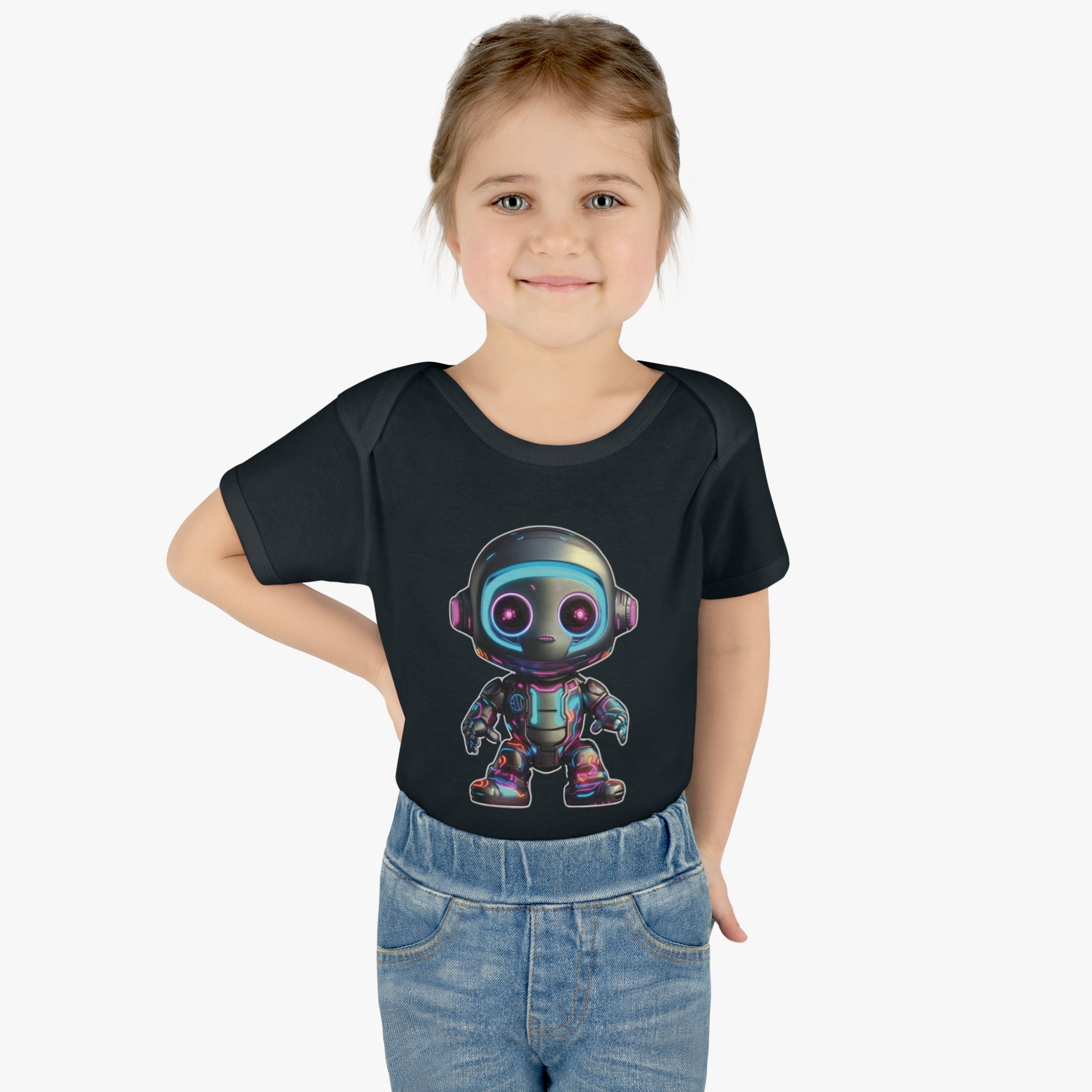 Infant Baby Rib Bodysuit - Ant, Robot Pop Art 01