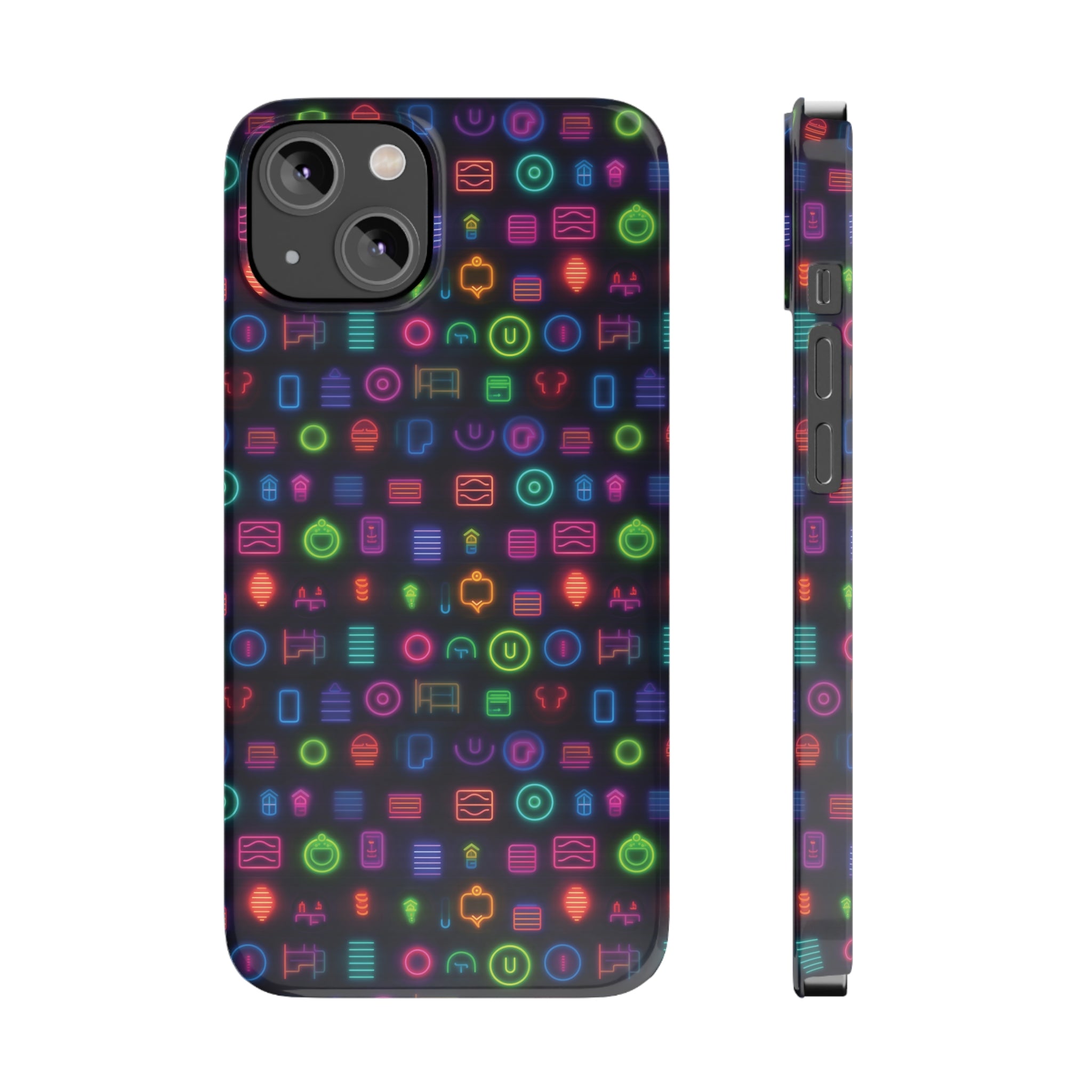 Slim Phone Cases (AOP) - Seamless Neon Designs 02