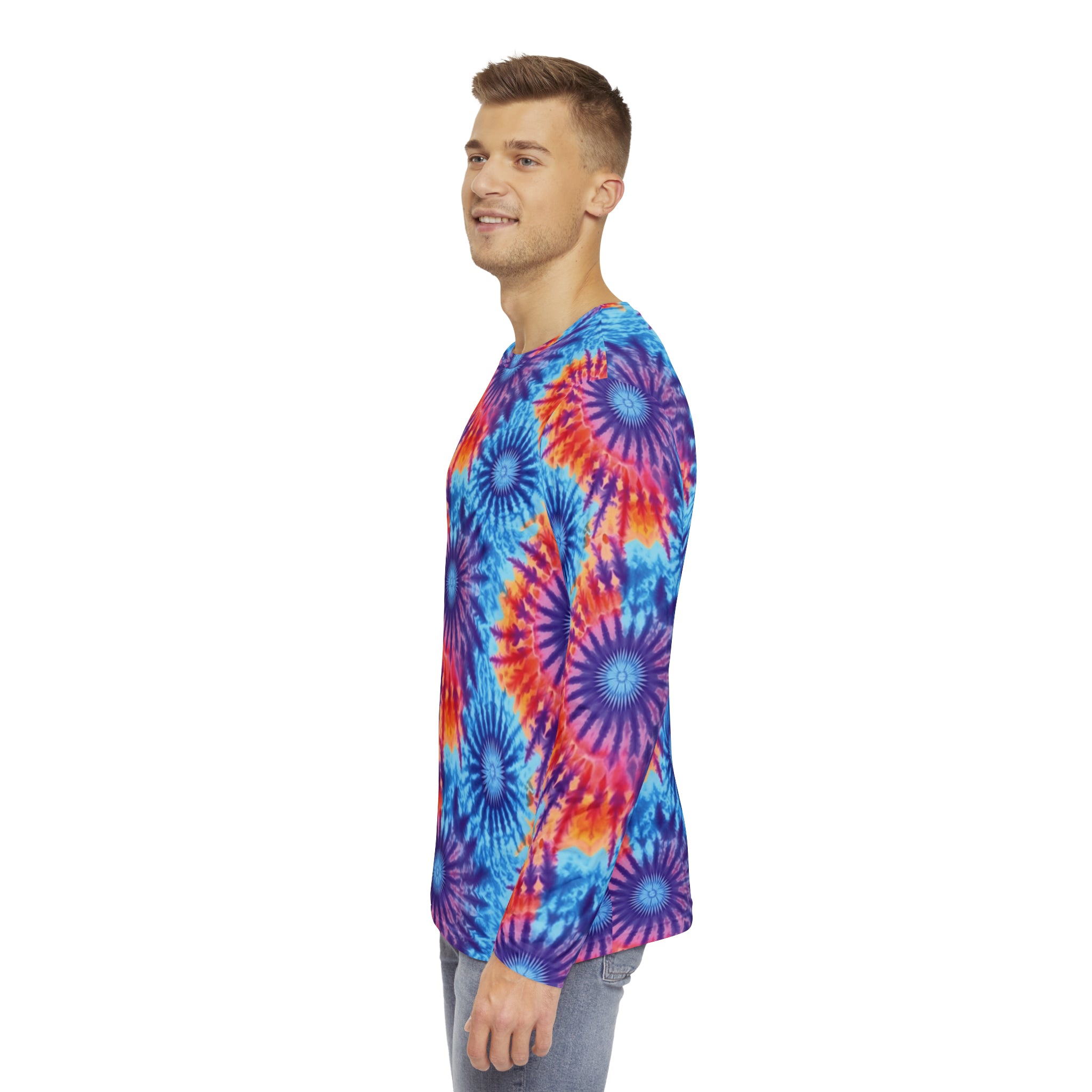 Men's Long Sleeve Shirt (AOP) - Tie Dye Designs 03