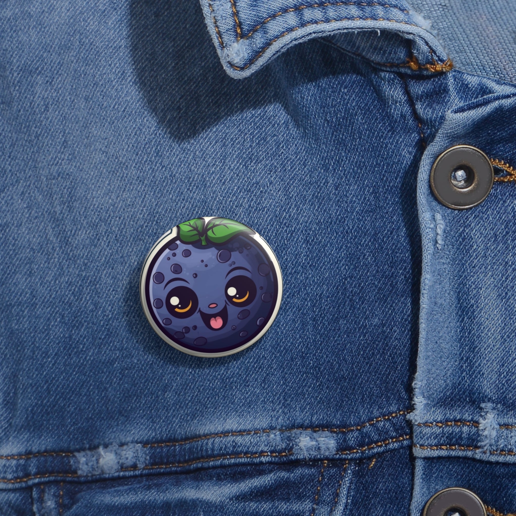 Custom Pin Buttons - Acai Berry