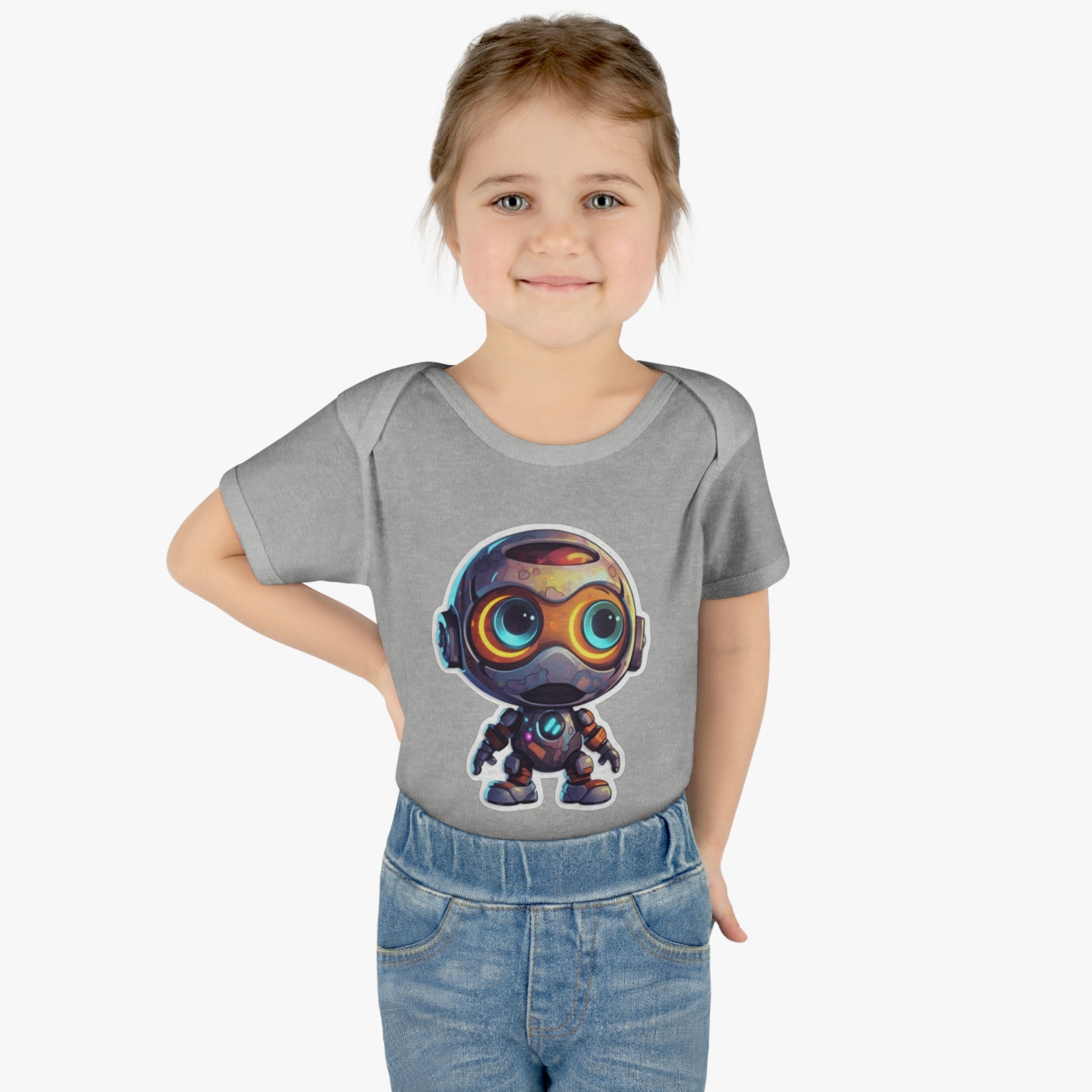 Infant Baby Rib Bodysuit - Chime, Robot Pop Art 06