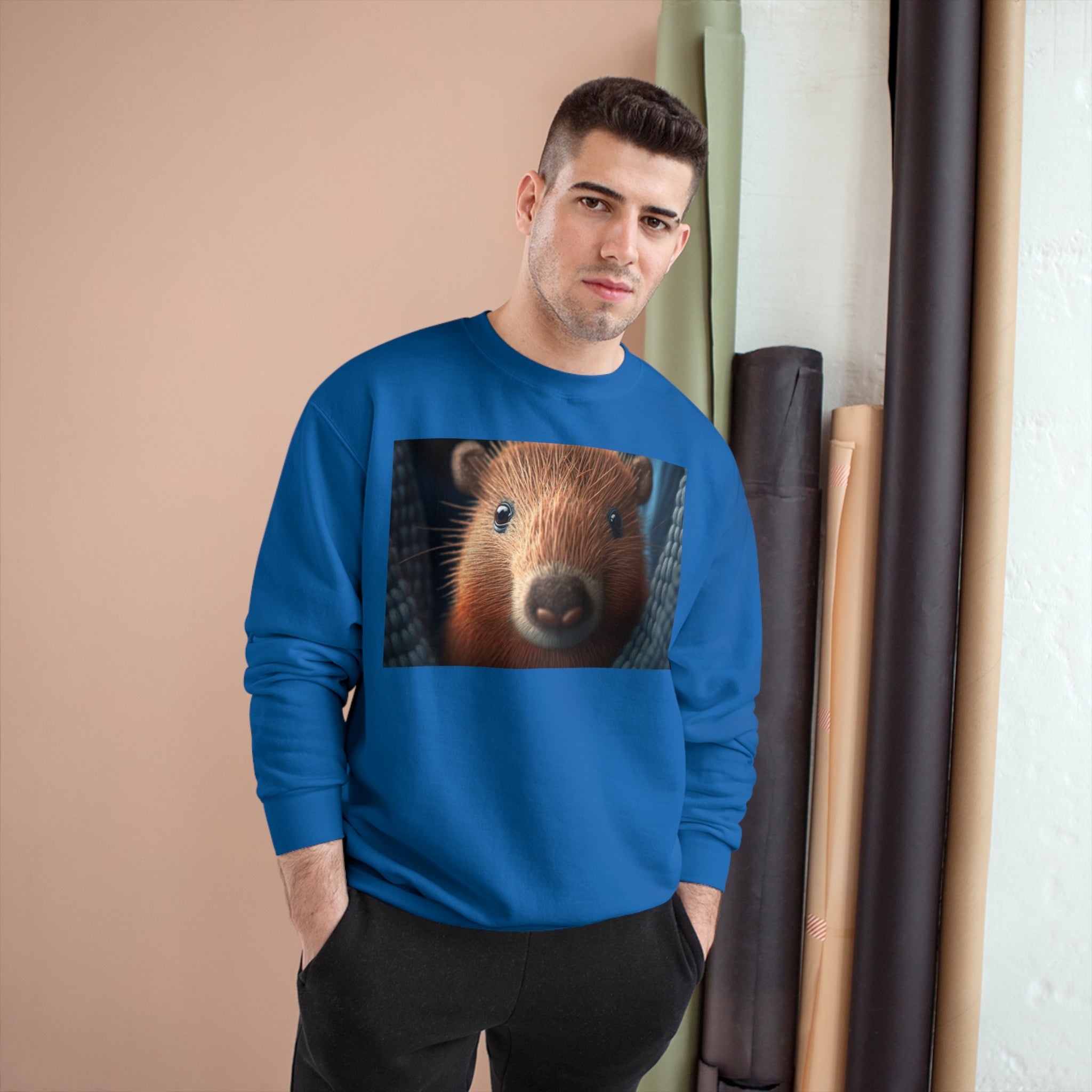 Champion Sweatshirt - Knit Animals, Capybara Pup