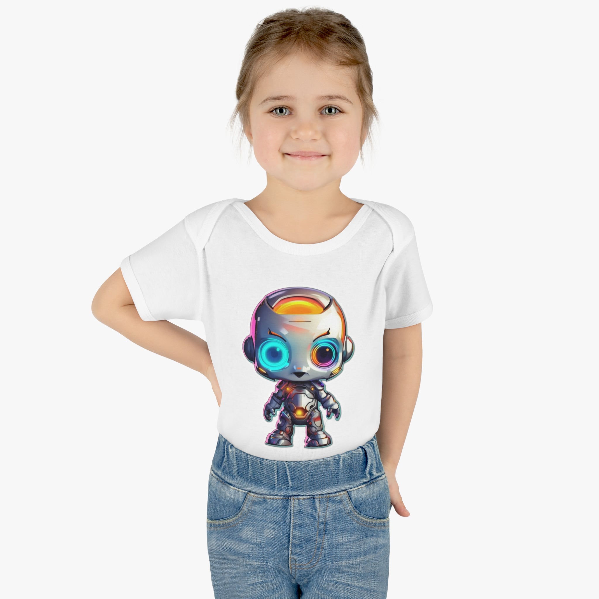 Infant Baby Rib Bodysuit - Bumble, Robot Pop Art 04