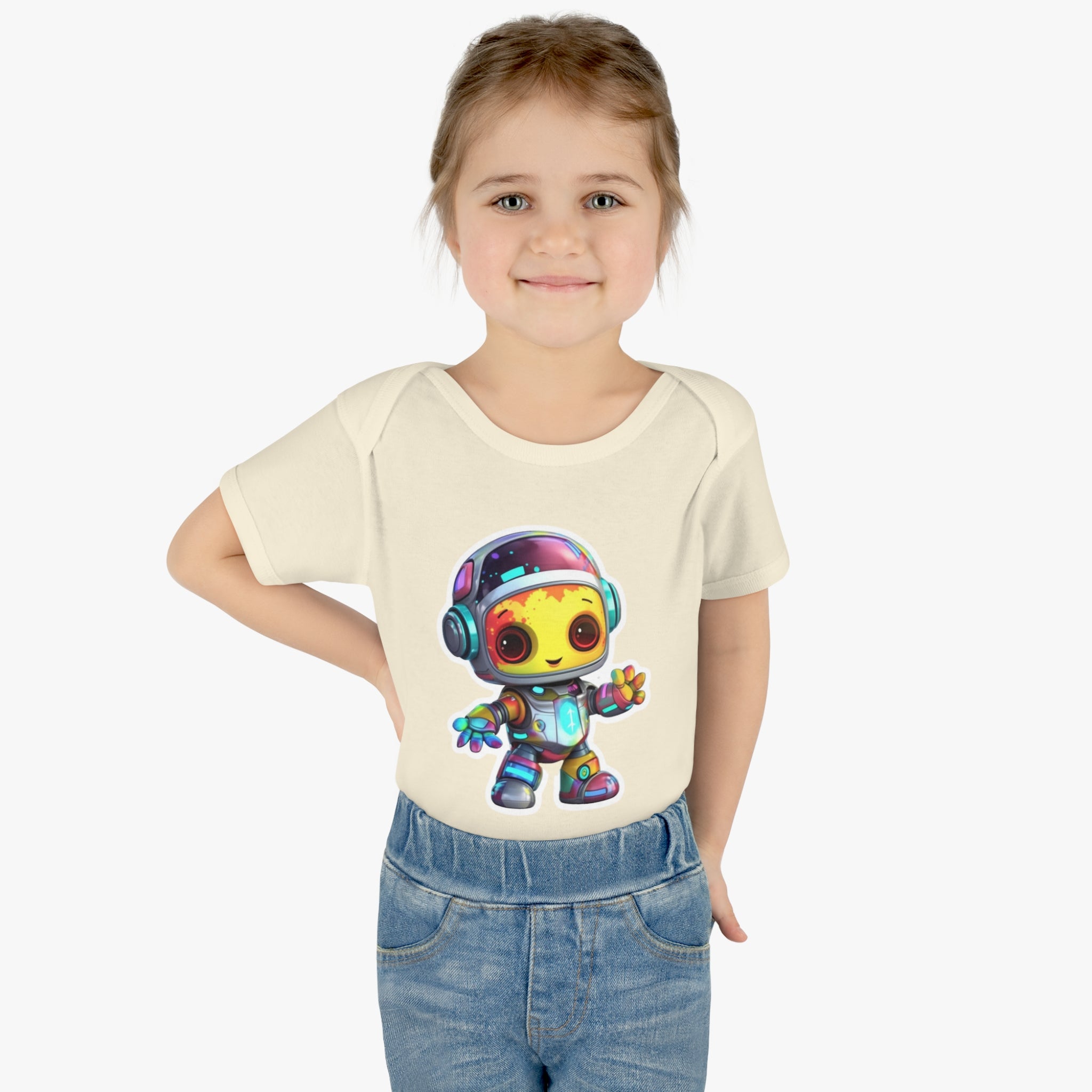 Infant Baby Rib Bodysuit - Comet, Robot Pop Art 09