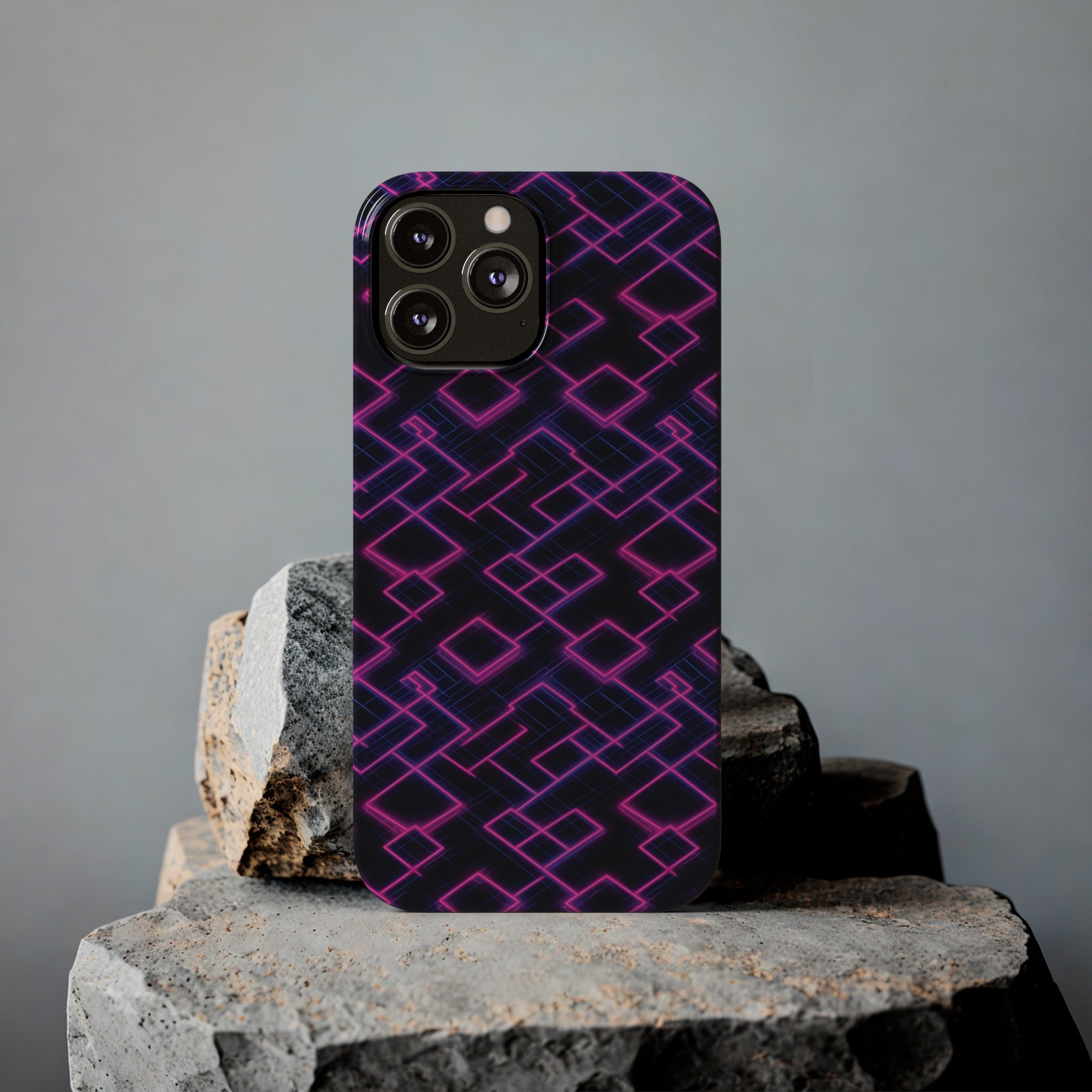 Slim Phone Cases (AOP) - Seamless Synthwave Designs 01