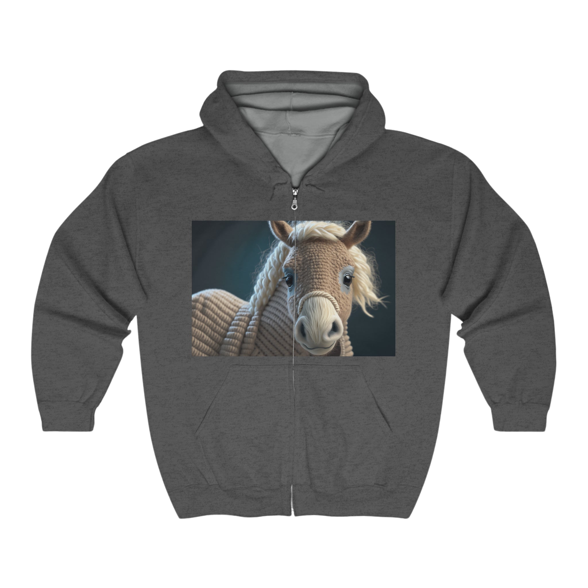 Unisex Heavy Blend™ Full Zip Hooded Sweatshirt - Baby Animals - Horse